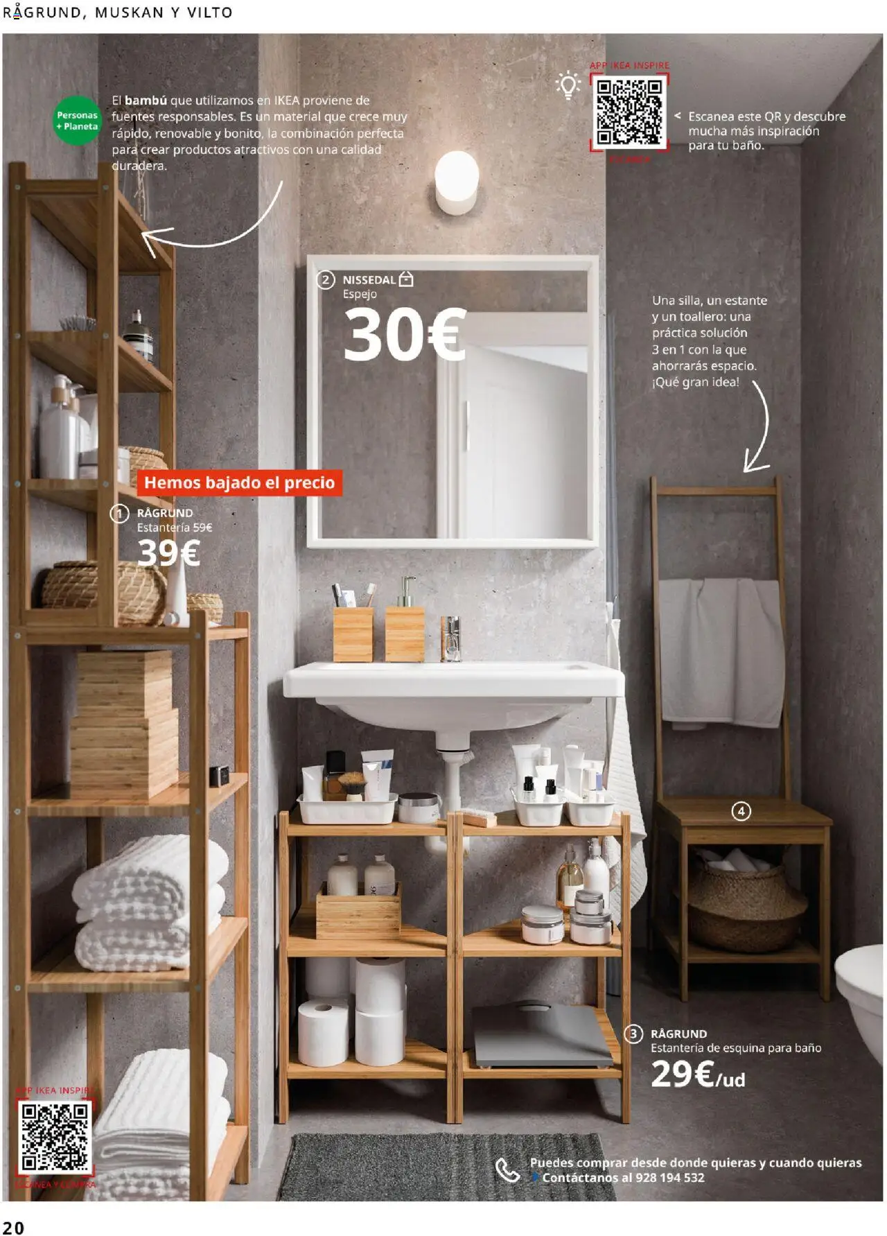 Catálogo IKEA Baños │ válido desde el 01.09.2025 | Página: 20 | Productos: Toallero, Estante, Baño, Espejo