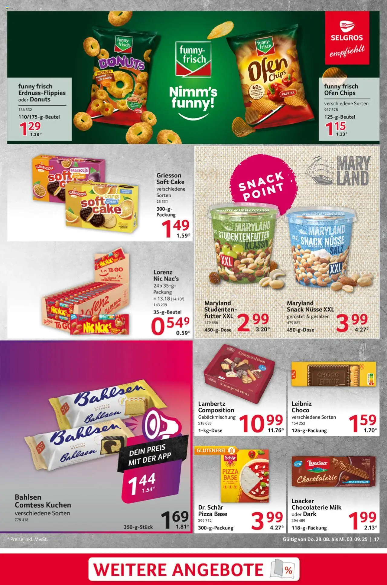 Selgros Prospekt 	 - gültig ab dem 28.08.2025 | Seite: 17 | Produkte: Paprika, Pizza, Kuchen, Chips