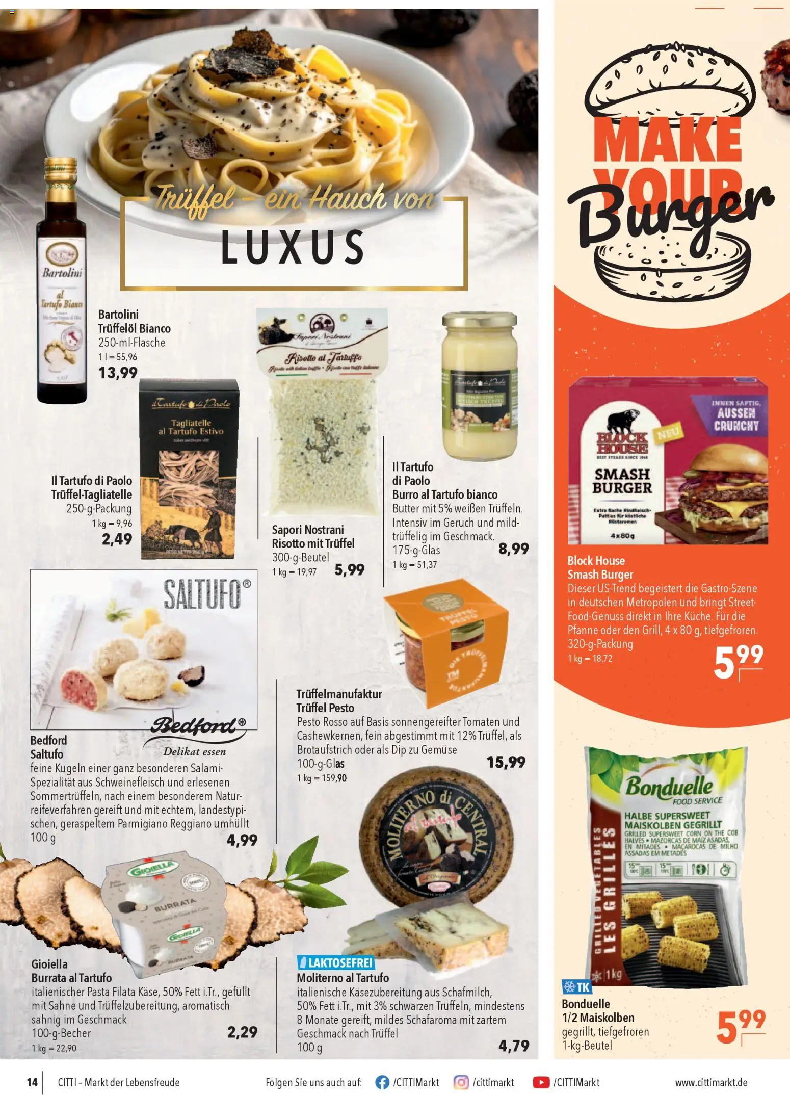 CITTI Markt Prospekt 	 – gültig ab 01.04.2026 | Seite: 14 | Produkte: Burger, Tomaten, Schweinefleisch, Rindfleisch