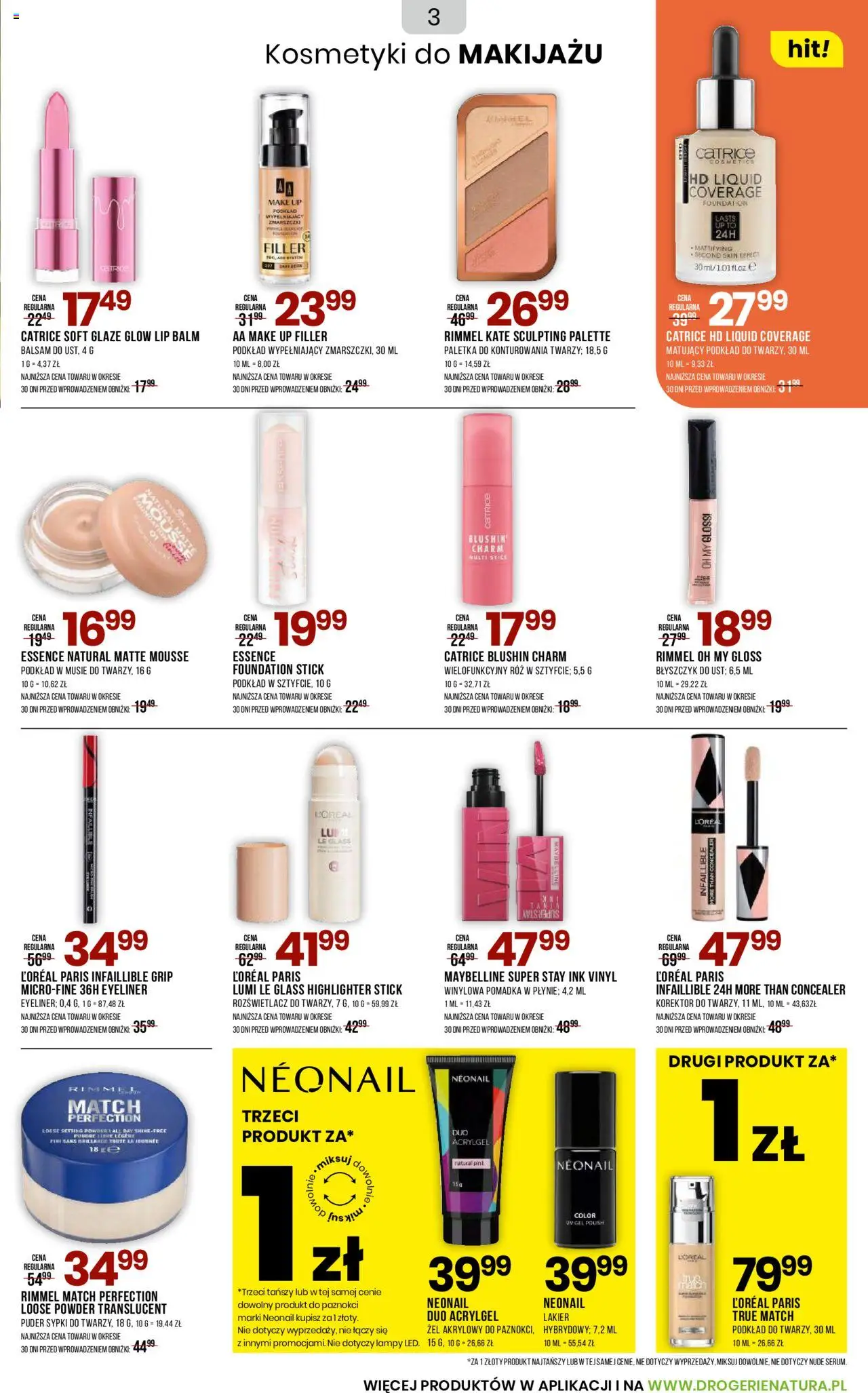 Drogerie Natura Gazetka od 20.09.2025 | Strona: 3 | Produkty: Kosmetyki, Korektor, Rozświetlacz, Eyeliner