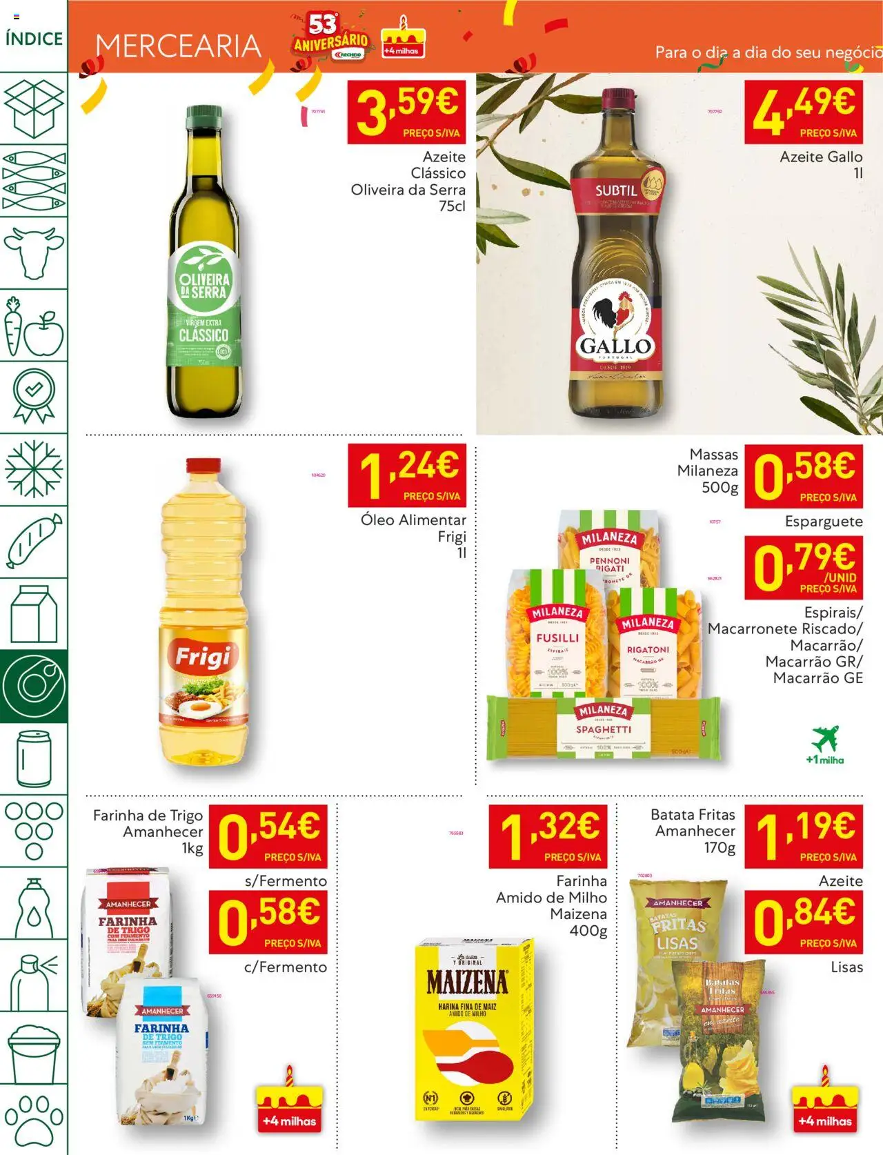 Recheio folheto │ válido de 21.10.2025 | Página: 24 | Produtos: Milaneza, Óleo, Macarrão, Milho