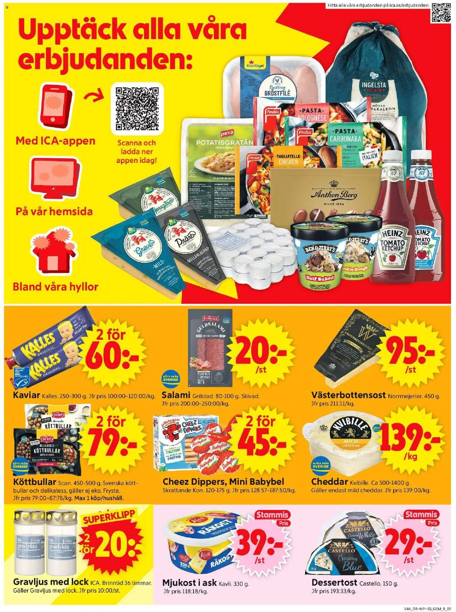 ICA Supermarket reklamblad aktuell från 27.10.2025 | Sida: 9 | Produkter: Räkost, Köttbullar, Pasta, Ketchup
