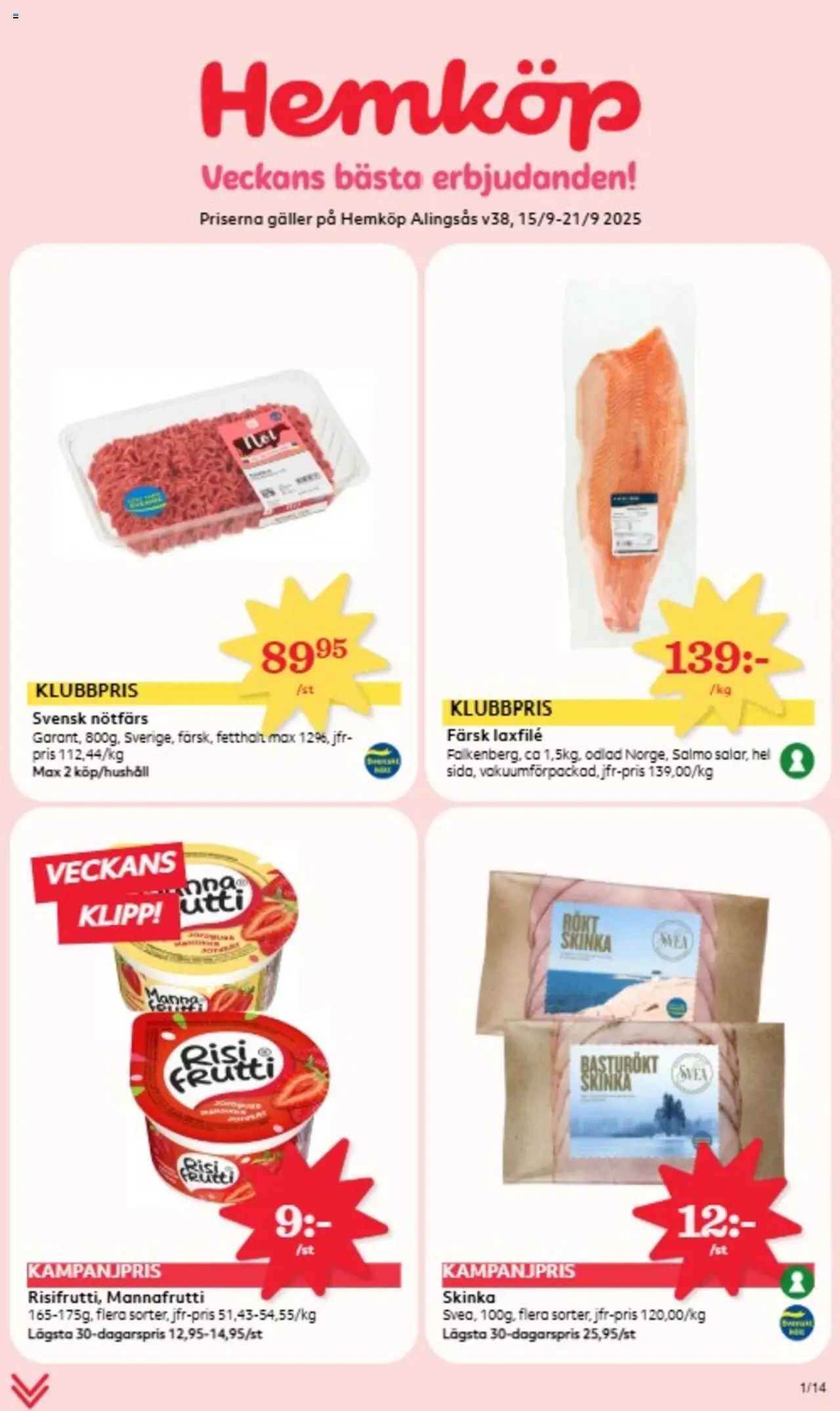 Hemköp reklamblad aktuell från 15.09.2025 | Sida: 1