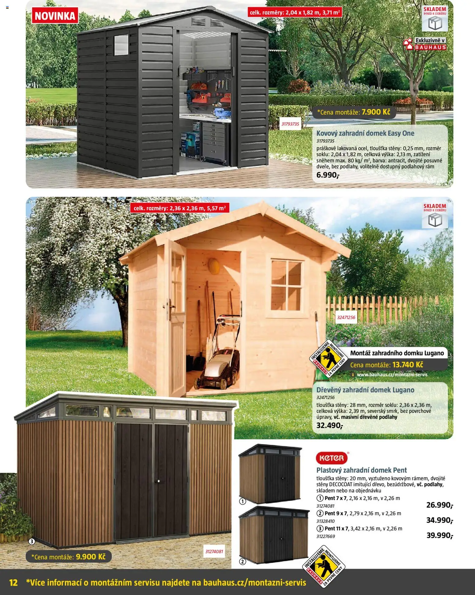 Bauhaus leták od 02.04.2026 | Strana: 12 | Produkty: Zahradní domek