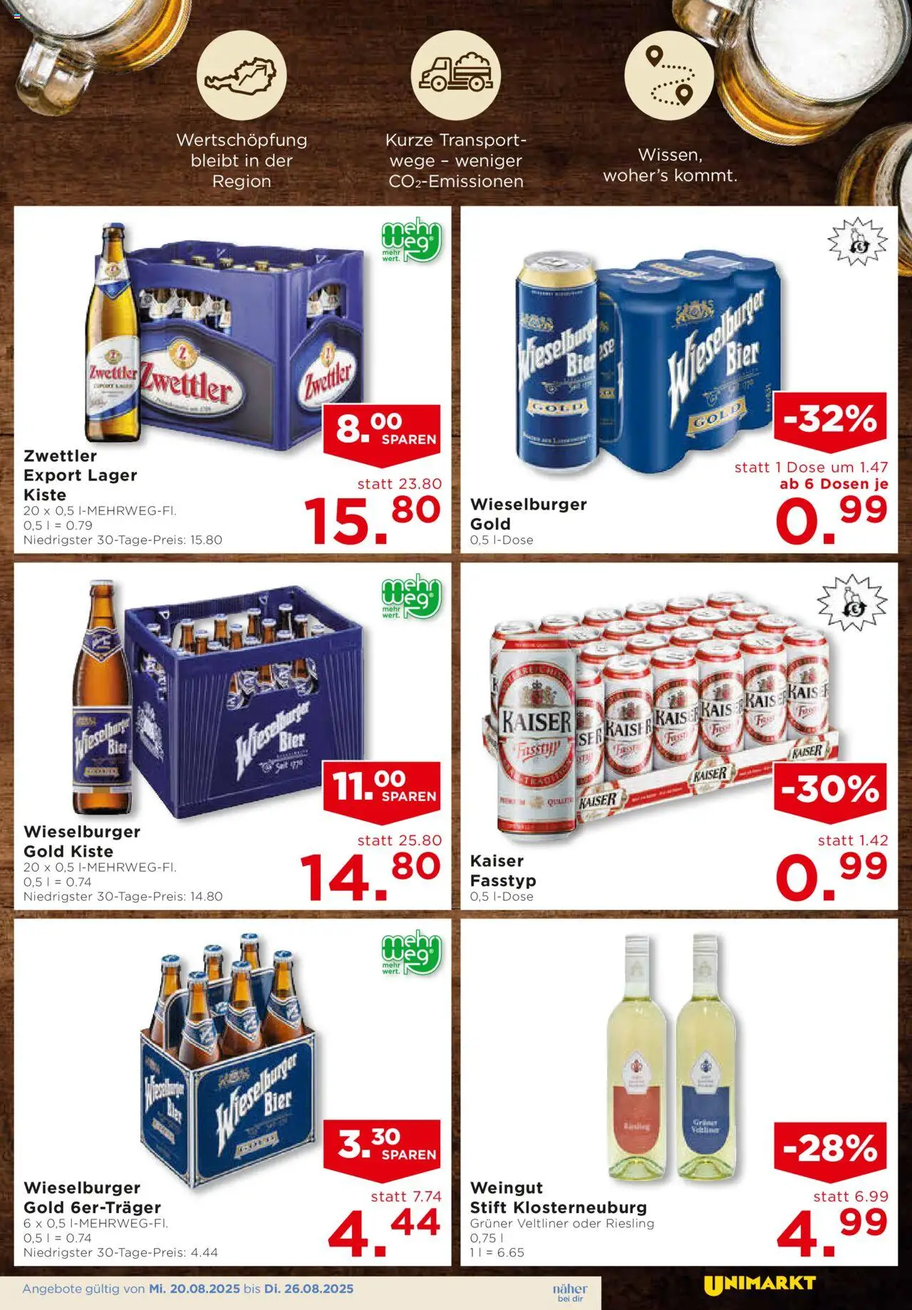 Unimarkt Flugblatt gültig ab 20.08.2025 | Seite: 9 | Produkte: Bier