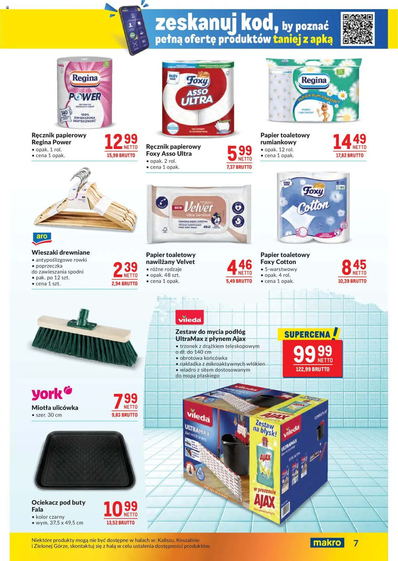 Makro Gazetka od 14.10.2025 | Strona: 7 | Produkty: Buty, Papier toaletowy, Wieszaki, Ręcznik papierowy