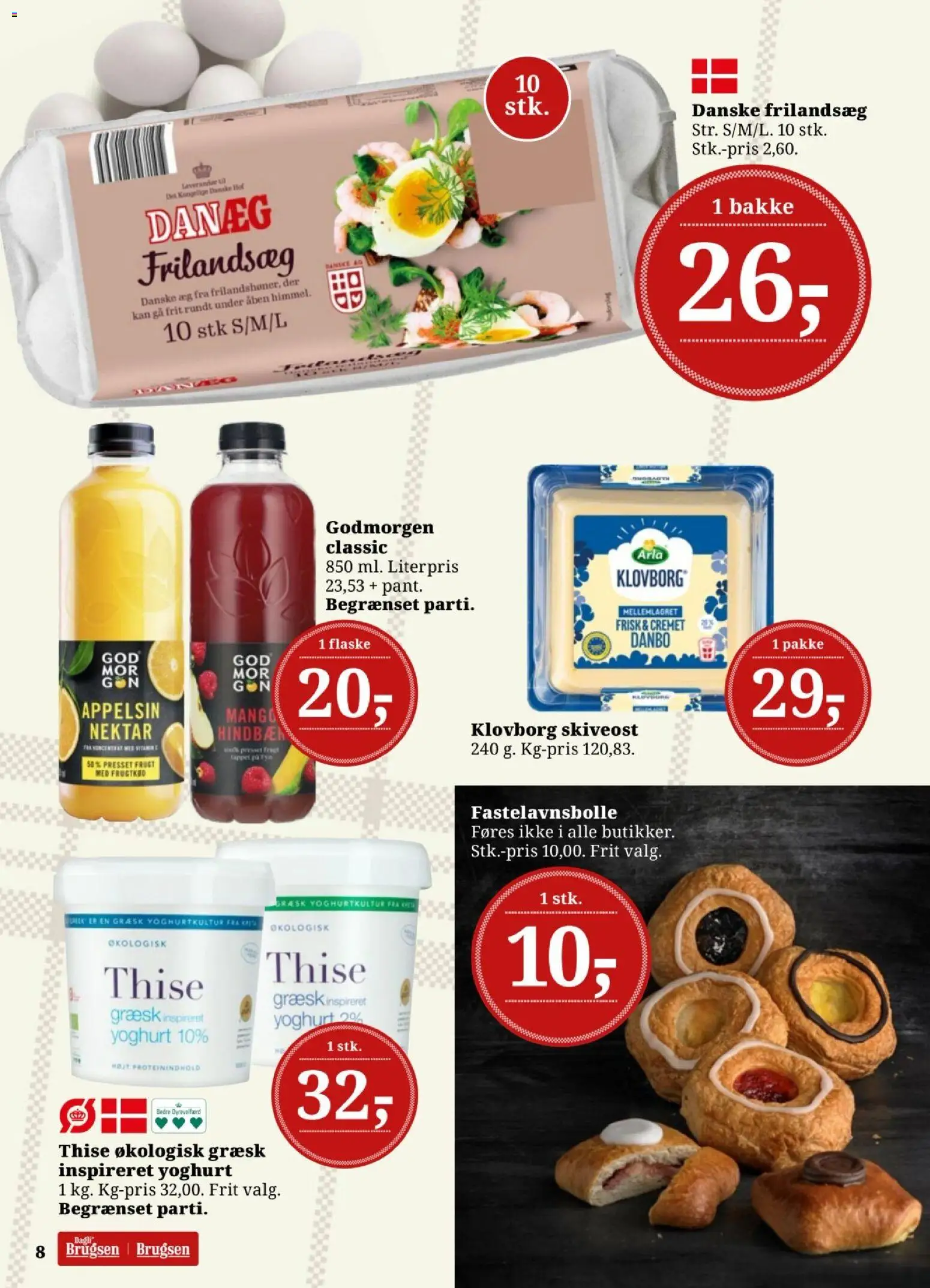 Dagli'Brugsen tilbudsavis – gyldig fra 30.01.2026 | Side: 8 | Produkter: Mango, Yoghurt, Æg, Skiveost