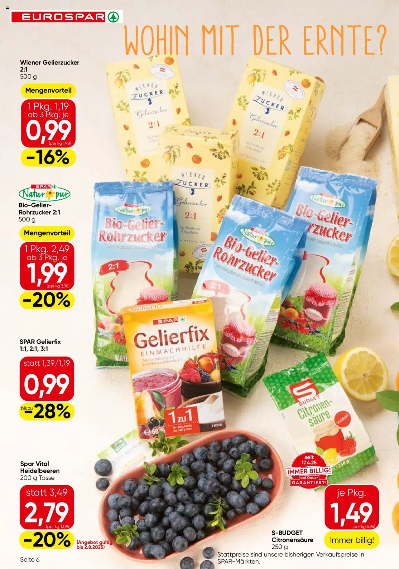Eurospar Flugblatt - Steiermark gültig ab 31.07.2025 | Seite: 6 | Produkte: Zucker