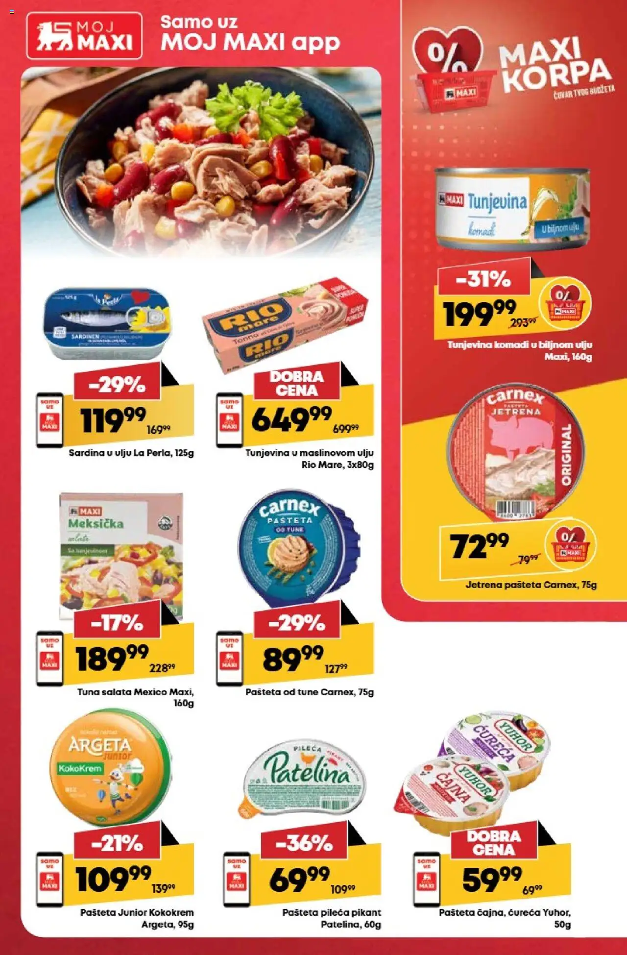 Maxi katalog - važi od 14.08.2025 | Strana: 22 | Proizvode: Salata, Korpa, Pašteta, Sardina