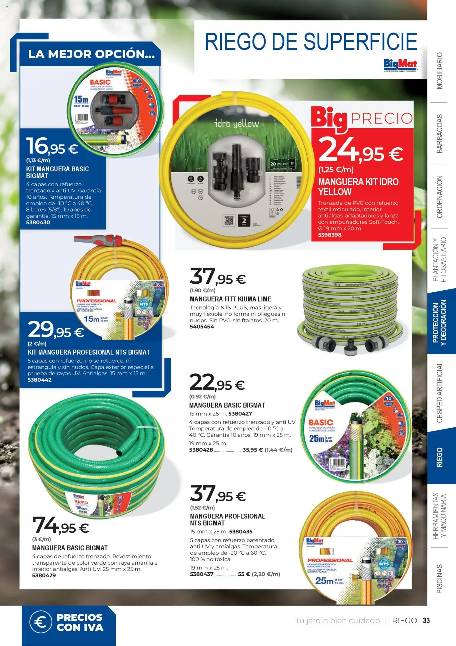 BigMat - Jardin y Piscinas 2026 │ válido desde el 23.03.2026 | Página: 33 | Productos: Manguera