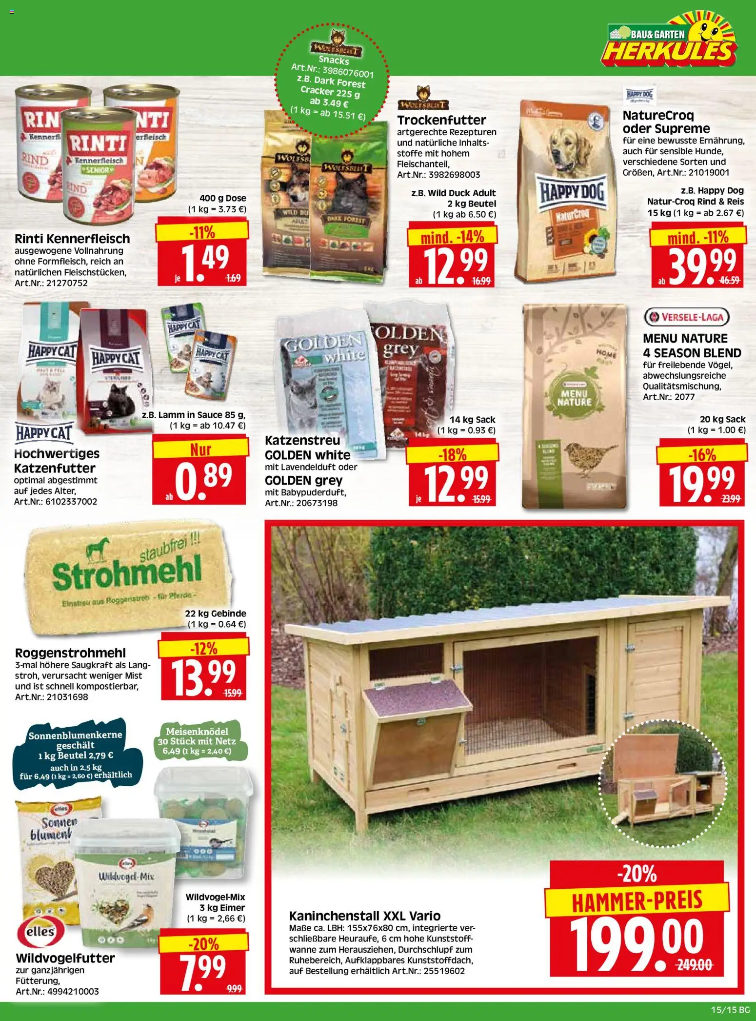 HERKULES - Bau & Garten – gültig ab 07.04.2026 | Seite: 15 | Produkte: Katzenfutter, Reis