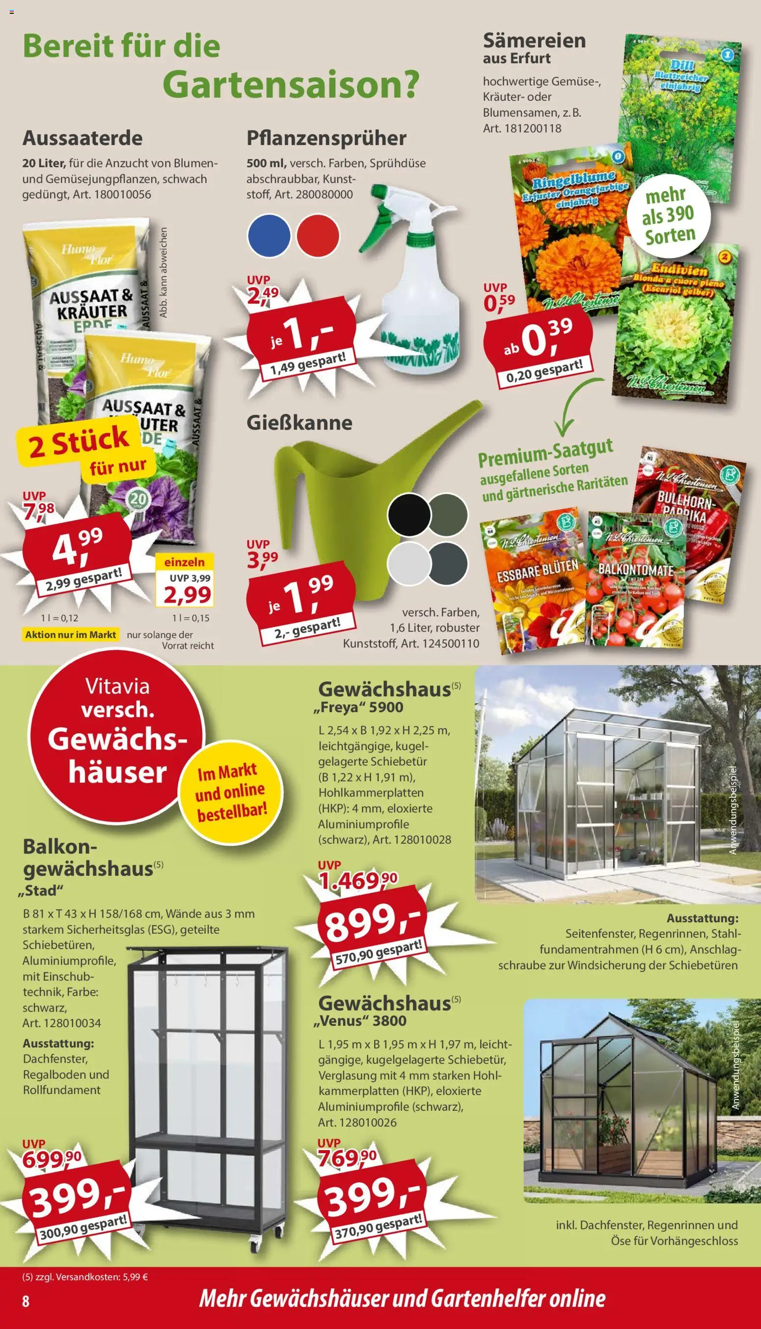 Sonderpreis Baumarkt Prospekt 	 – gültig ab 17.01.2026 | Seite: 8 | Produkte: Blumen, Gemüse