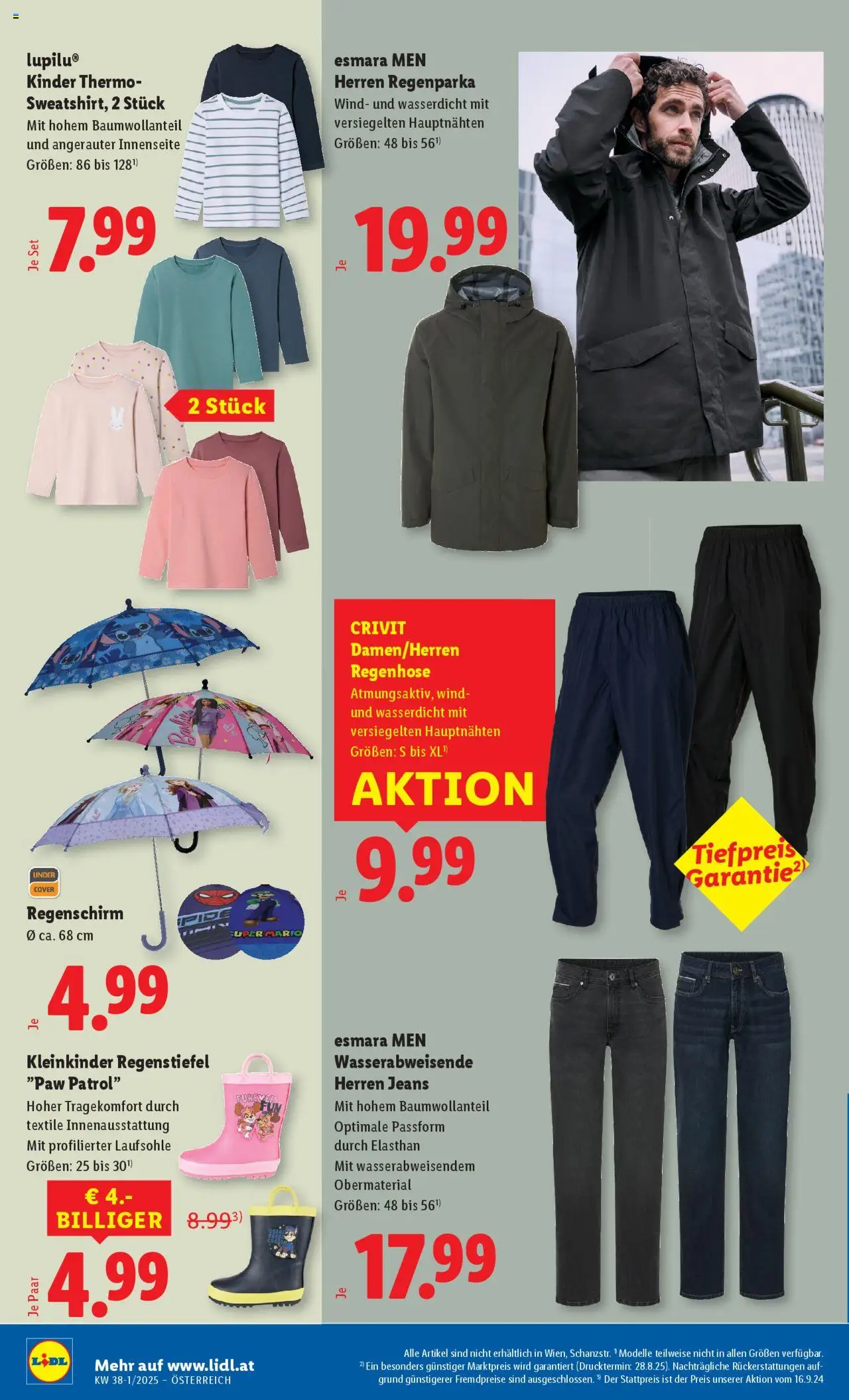 Lidl Flugblatt gültig ab 11.09.2025 | Seite: 30 | Produkte: Regenschirm, Jeans