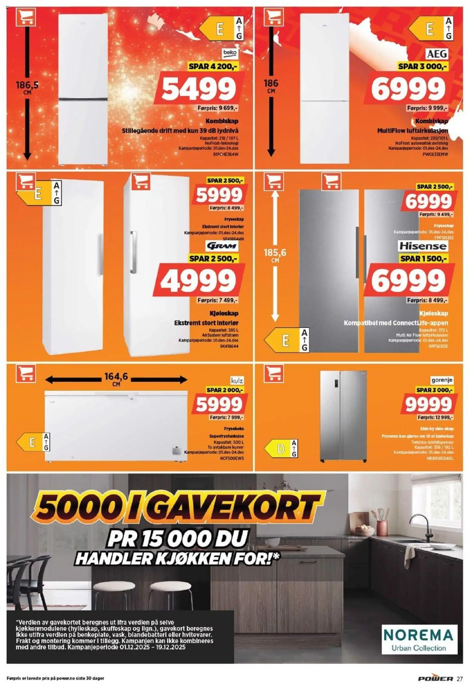 {H1} | Side: 27 | Produkter: Fryseskap, Kombiskap, Kjøleskap, Blandebatteri