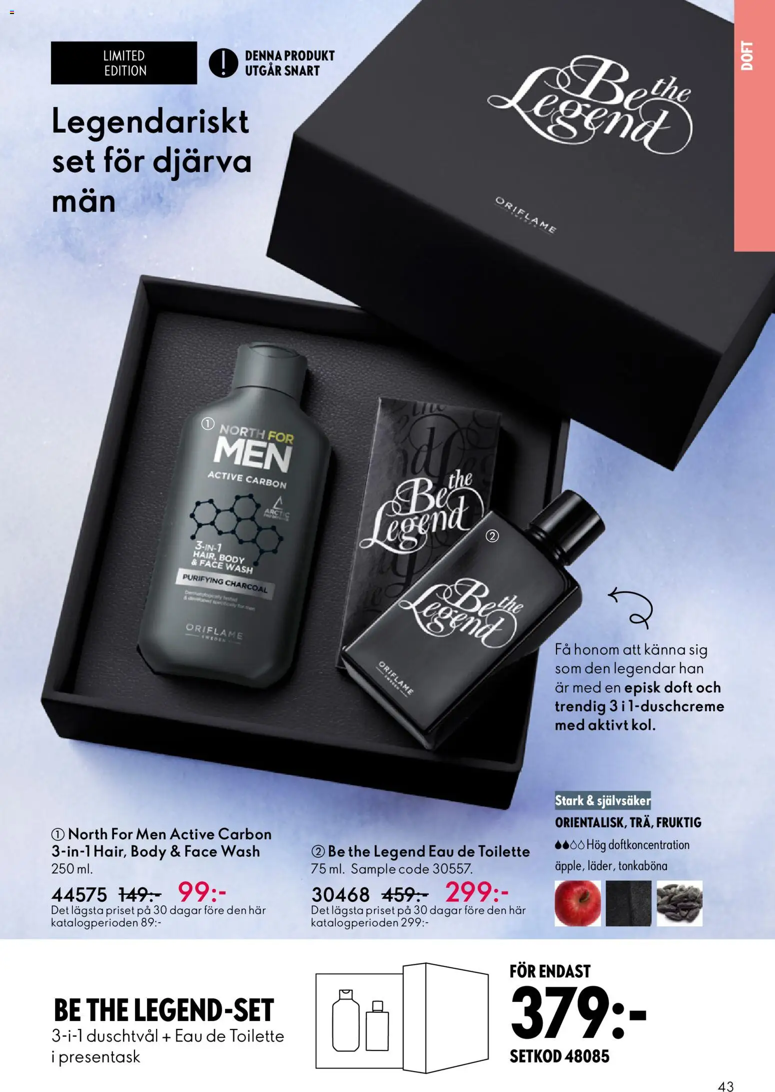 Oriflame reklamblad aktuell från 28.01.2026 | Sida: 43 | Produkter: Doft, Eau de toilette, Duschtvål, Set