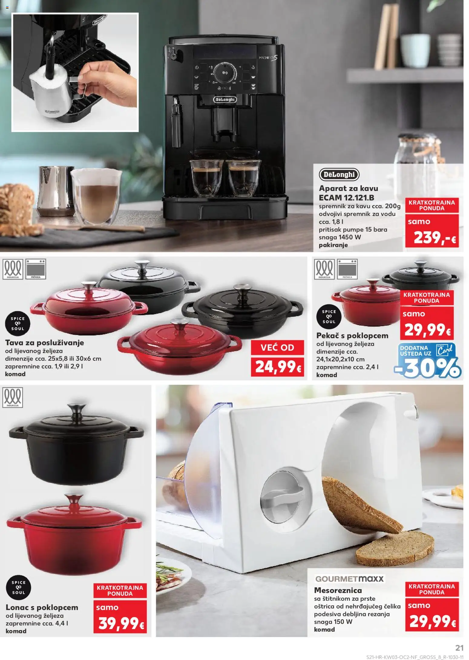 Kaufland katalog | vrijedi od 14.01.2026 | Stranica: 21 | Proizvodi: Aparat za kavu, Mesoreznica, Lonac, Pećnica