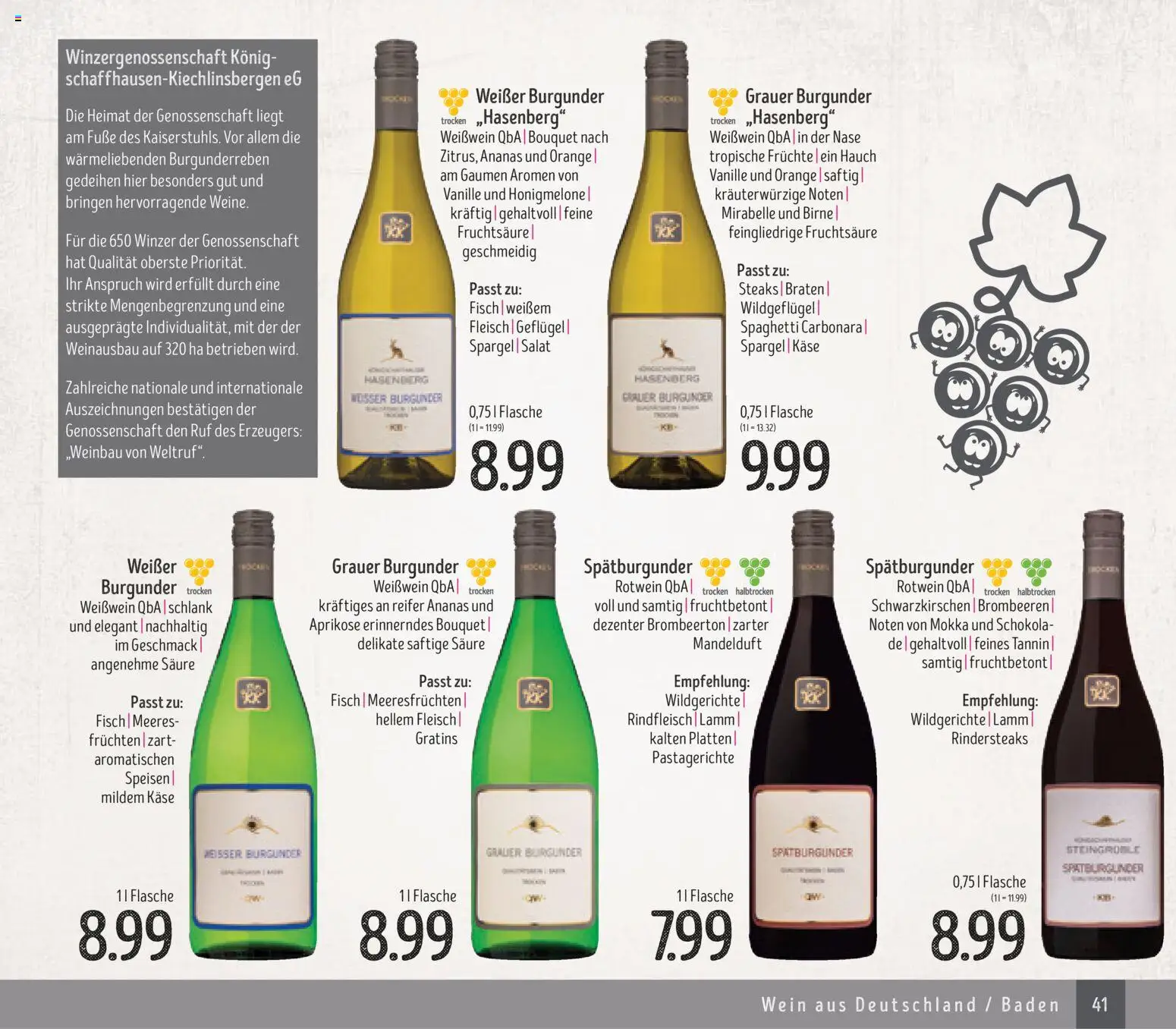 Edeka Struve Wein– und Spirituosen – gültig ab 14.11.2025 | Seite: 41 | Produkte: Käse, Spargel, Honigmelone, Fisch