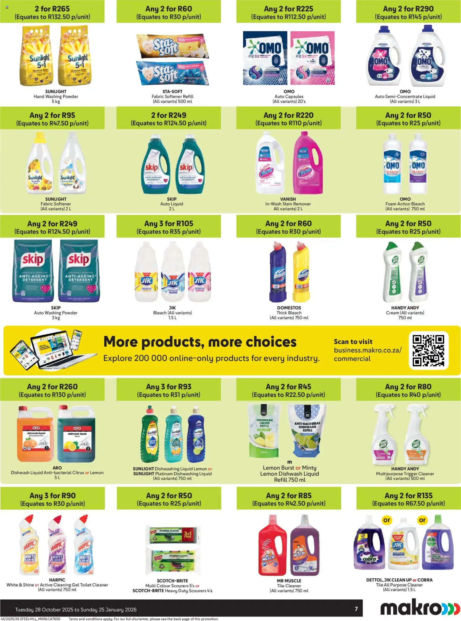 New Makro catalogue – valid from 28.10.2025 | Page: 7 | Products: Toilet, Bleach, Fabric softener, Lemon