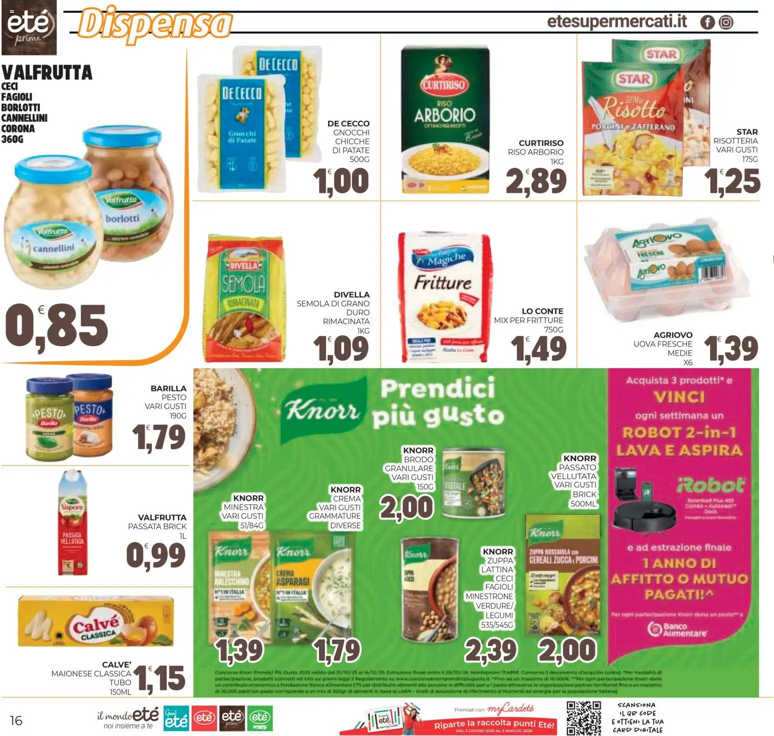 Volantino Eté del 31.10.2025 | Pagina: 16 | Prodotti: Crema, Uova, Riso, Cannellini