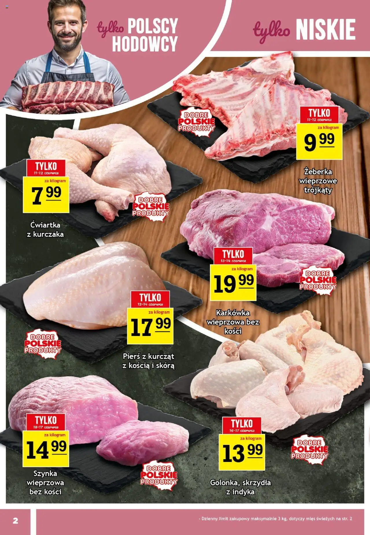 Gram Market Gazetka od 11.06.2025 | Strona: 2 | Produkty: Karkówka, Karkówka wieprzowa, Szynka wieprzowa, Ćwiartka z kurczaka