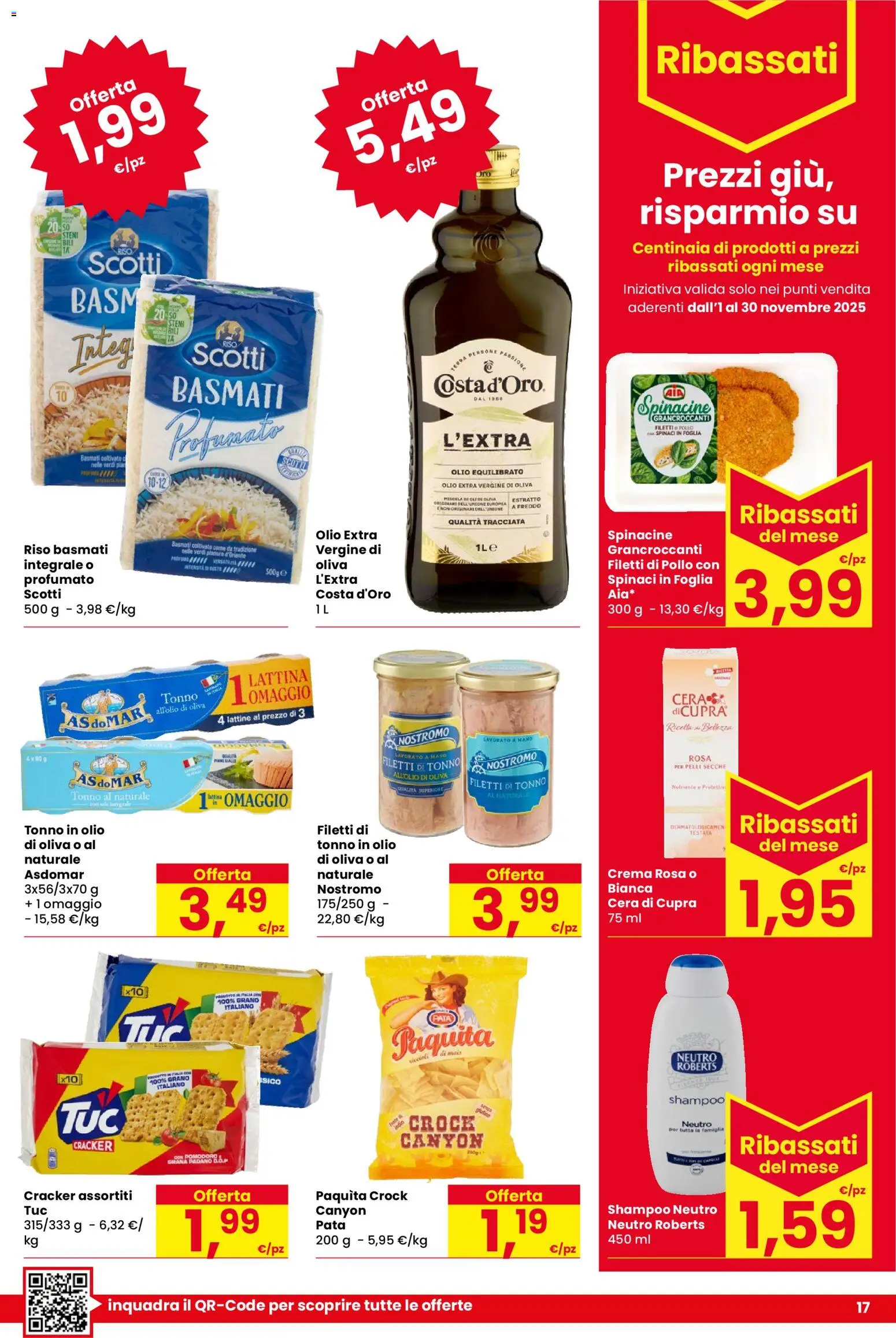 Volantino Despar del 13.11.2025 | Pagina: 17 | Prodotti: Pollo, Spinaci, Tonno, Olio extra vergine