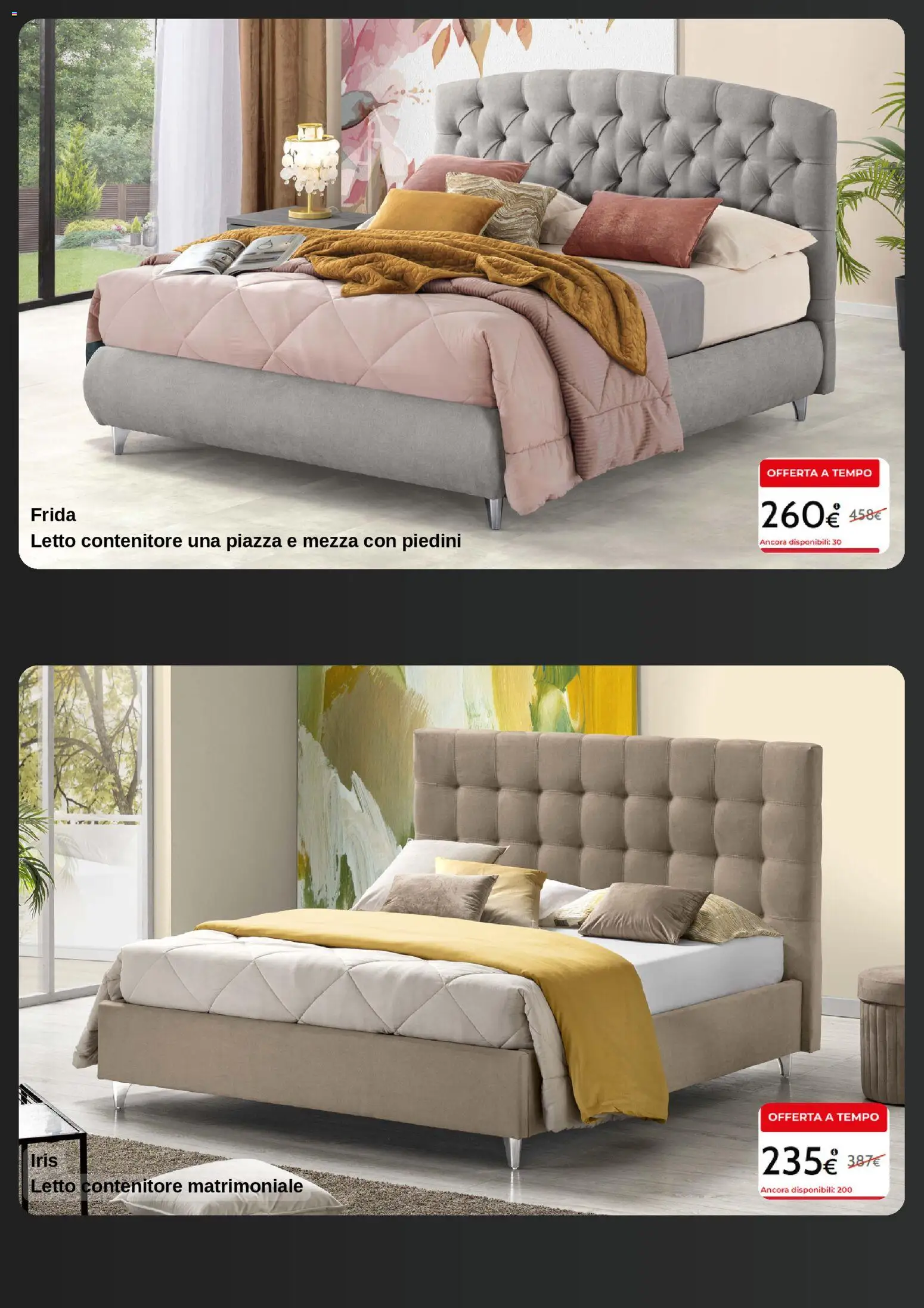 Volantino Mondo Convenienza del 24.11.2025 | Pagina: 2 | Prodotti: Letto contenitore, Contenitore, Letto