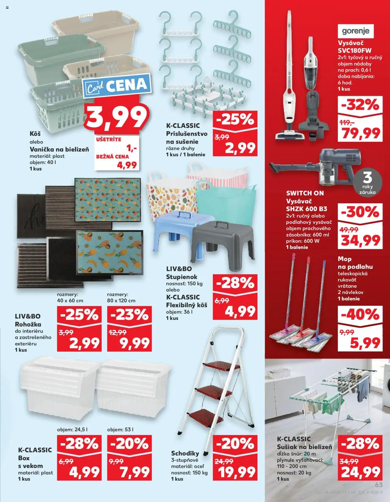 Nové Kaufland akcie – leták je platný od 03.07.2025 | Strana: 63 | Produkty: Rohožka, Vysávač, Mop