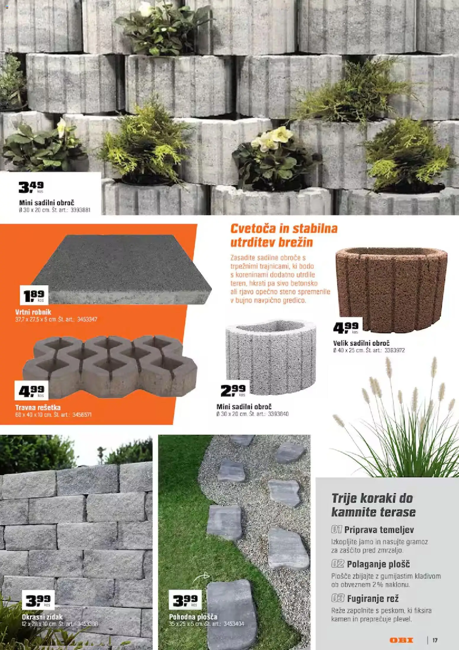 Novi OBI katalog ponudbe – veljaven od 01.04.2026 | Stran: 17 | Izdelki: Kos, Zidak, Robnik