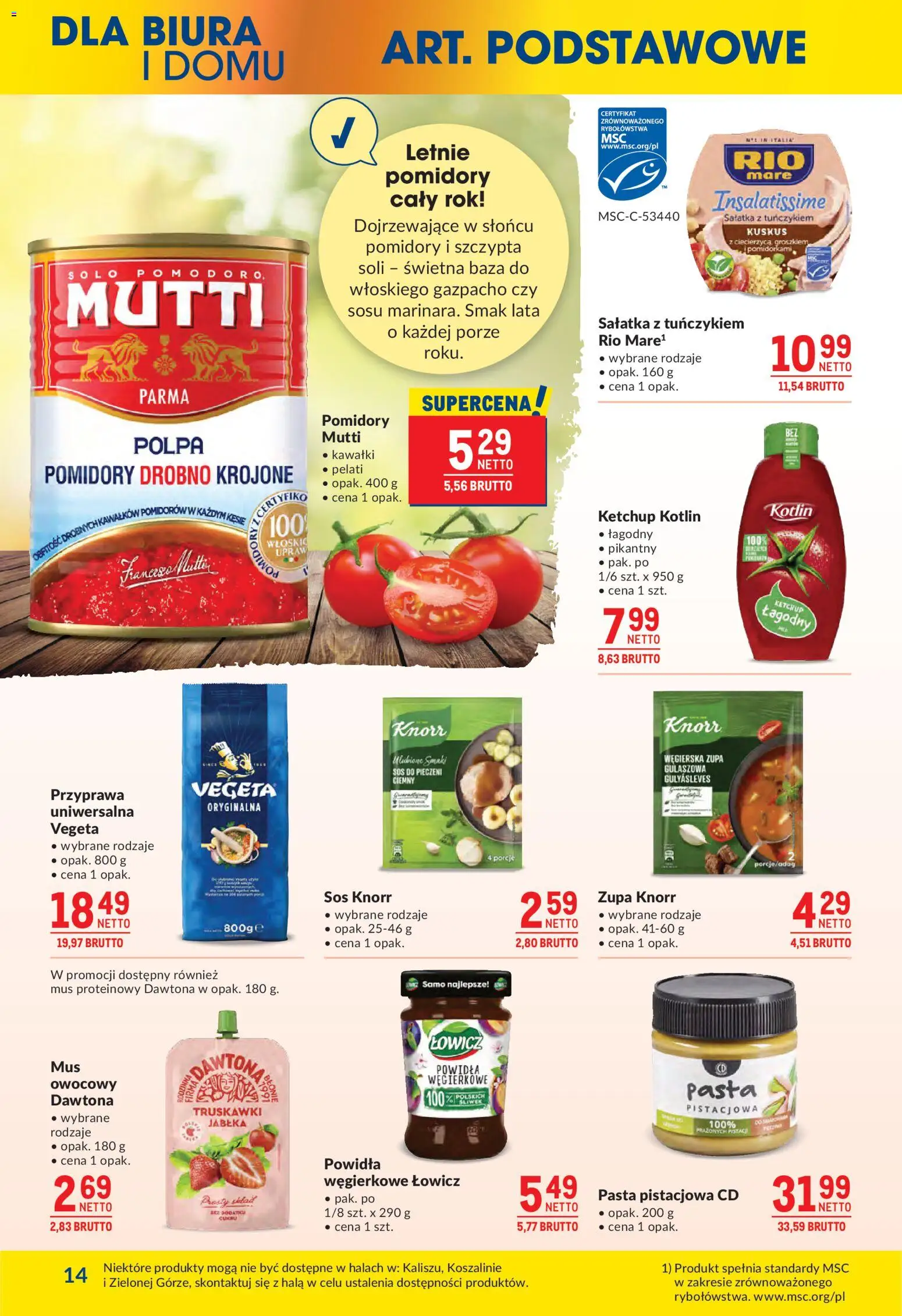 Makro Gazetka od 12.11.2025 | Strona: 14 | Produkty: Sałatka z tuńczykiem, Truskawki, Sałatka, Sos