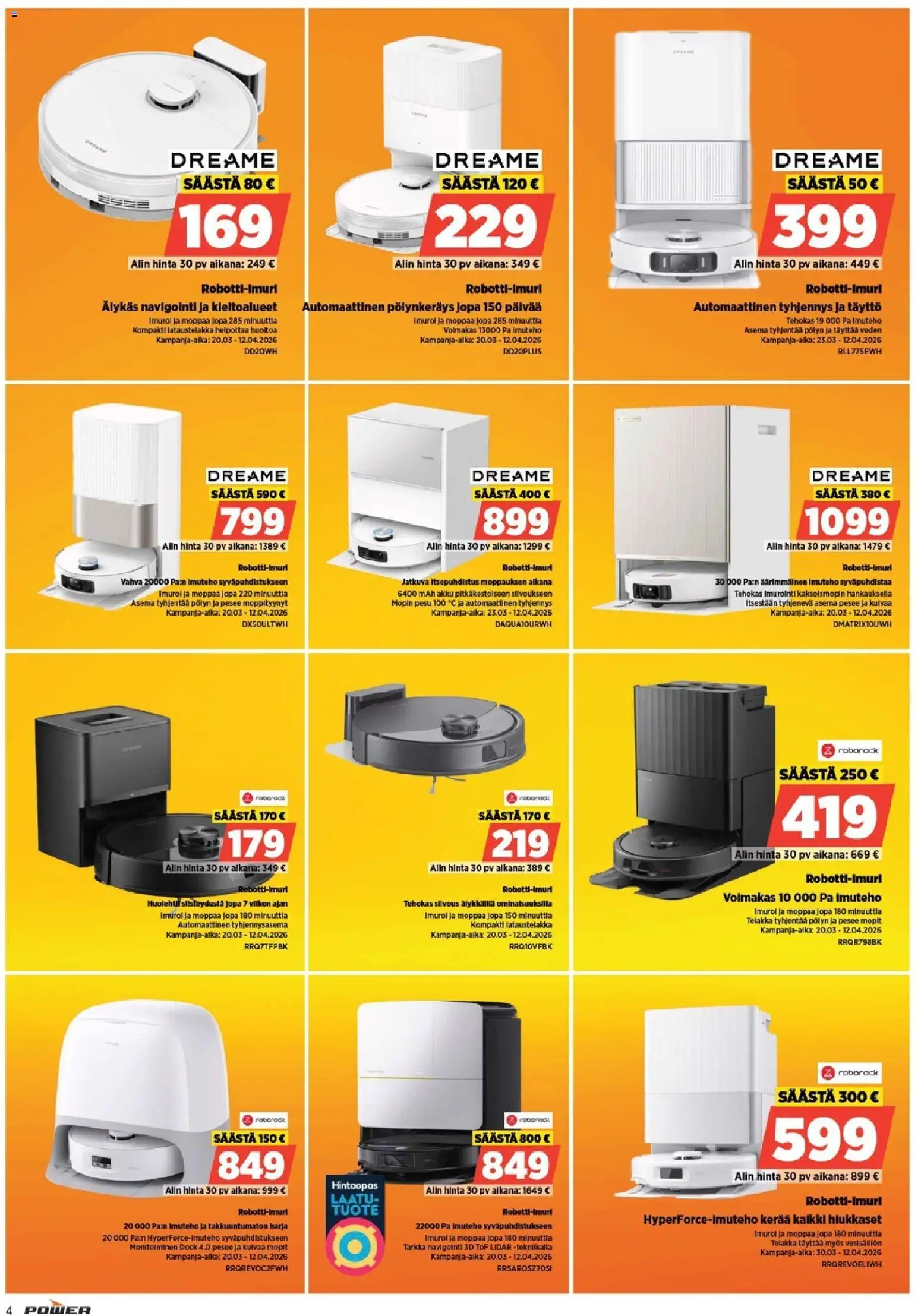 Power tarjoukset – voimassa 21.04.2026 alkaen | Sivu: 4 | Tuotteet: Navigointi, Harja, Akku