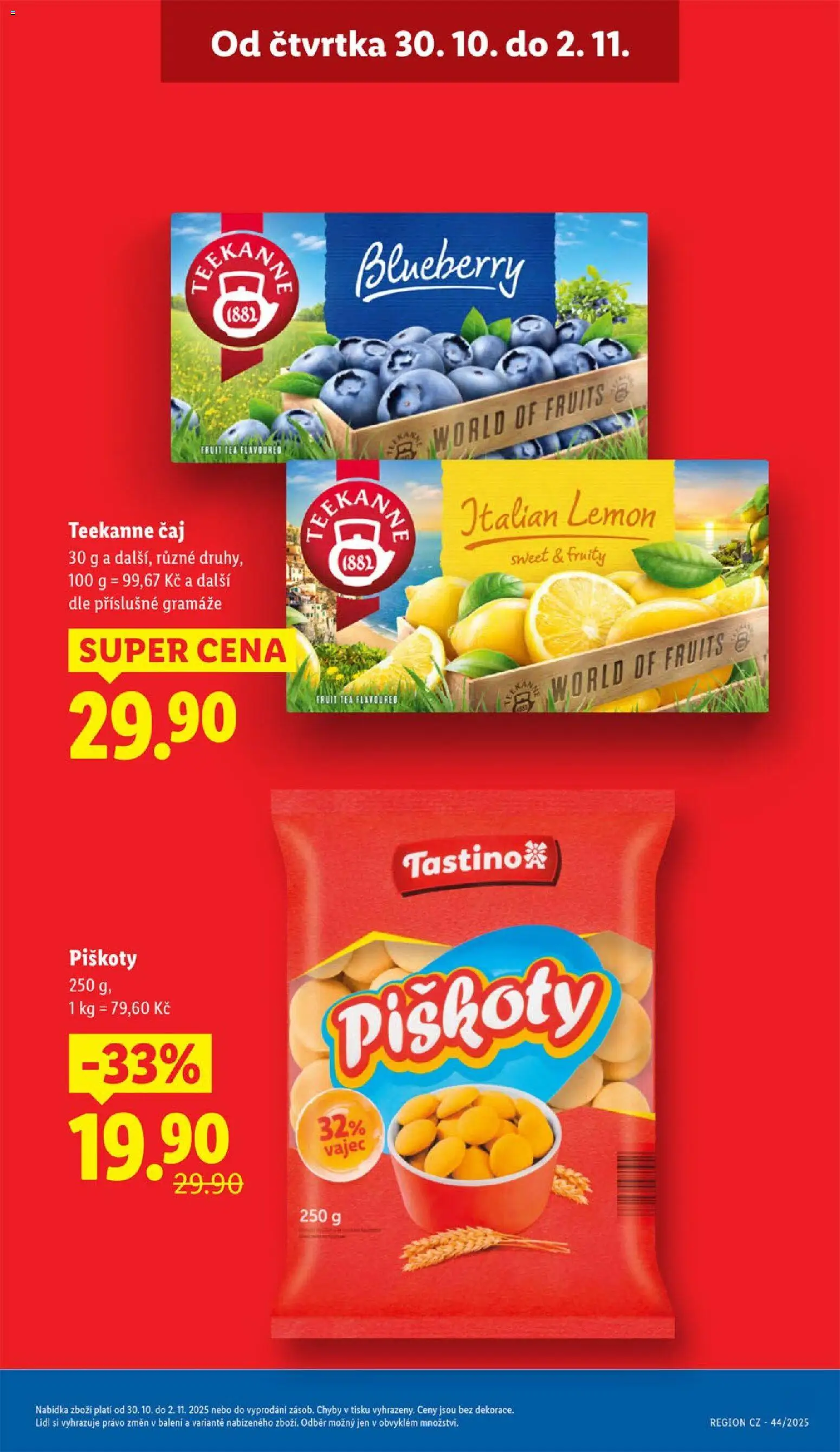 Lidl leták od 30.10.2025 | Strana: 5 | Produkty: Čaj, Piškoty, Teekanne