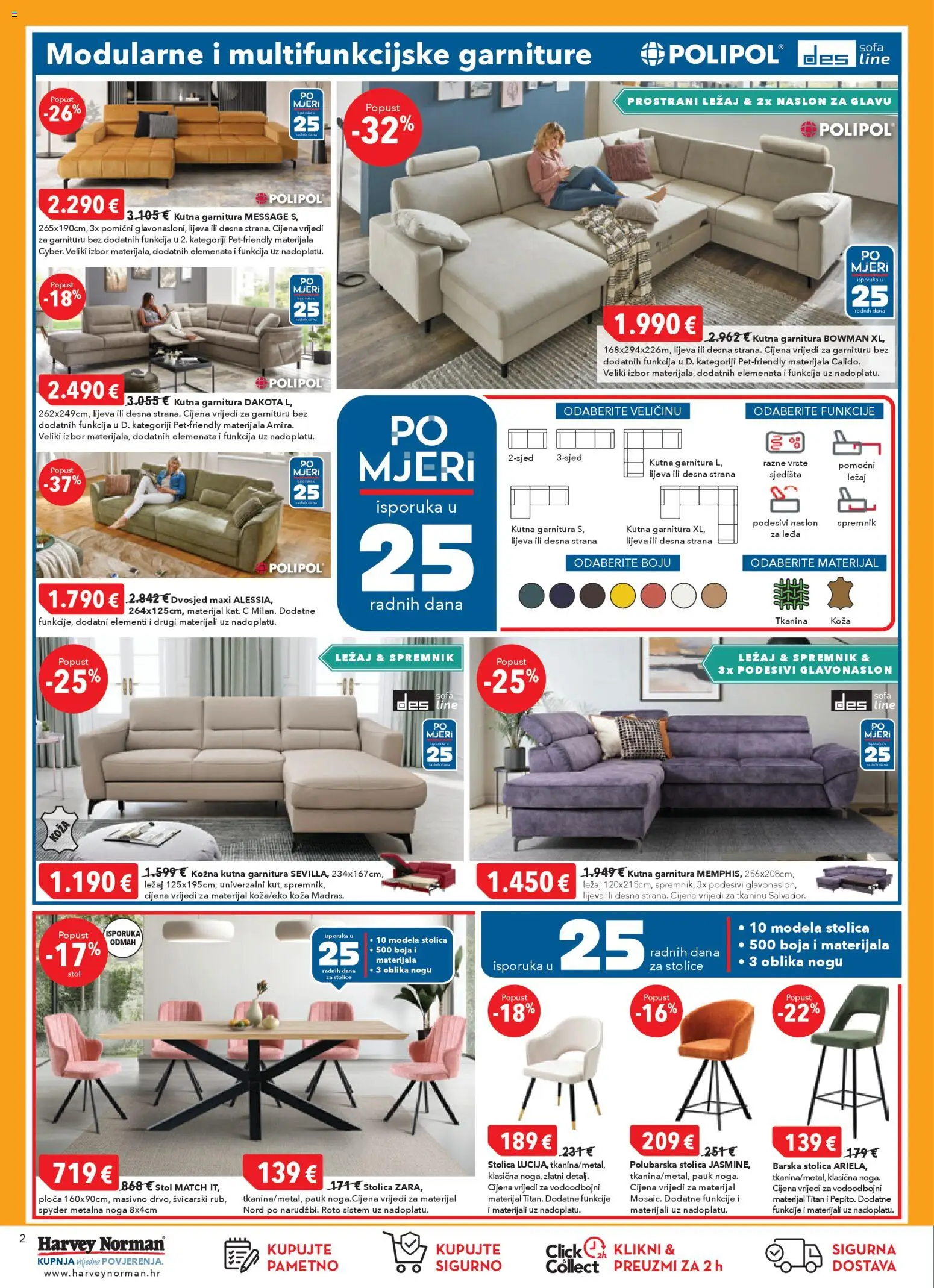 Harvey Norman katalog | vrijedi od 23.04.2026 | Stranica: 2 | Proizvodi: Stol, Stolica, Kutna garnitura, Dvosjed