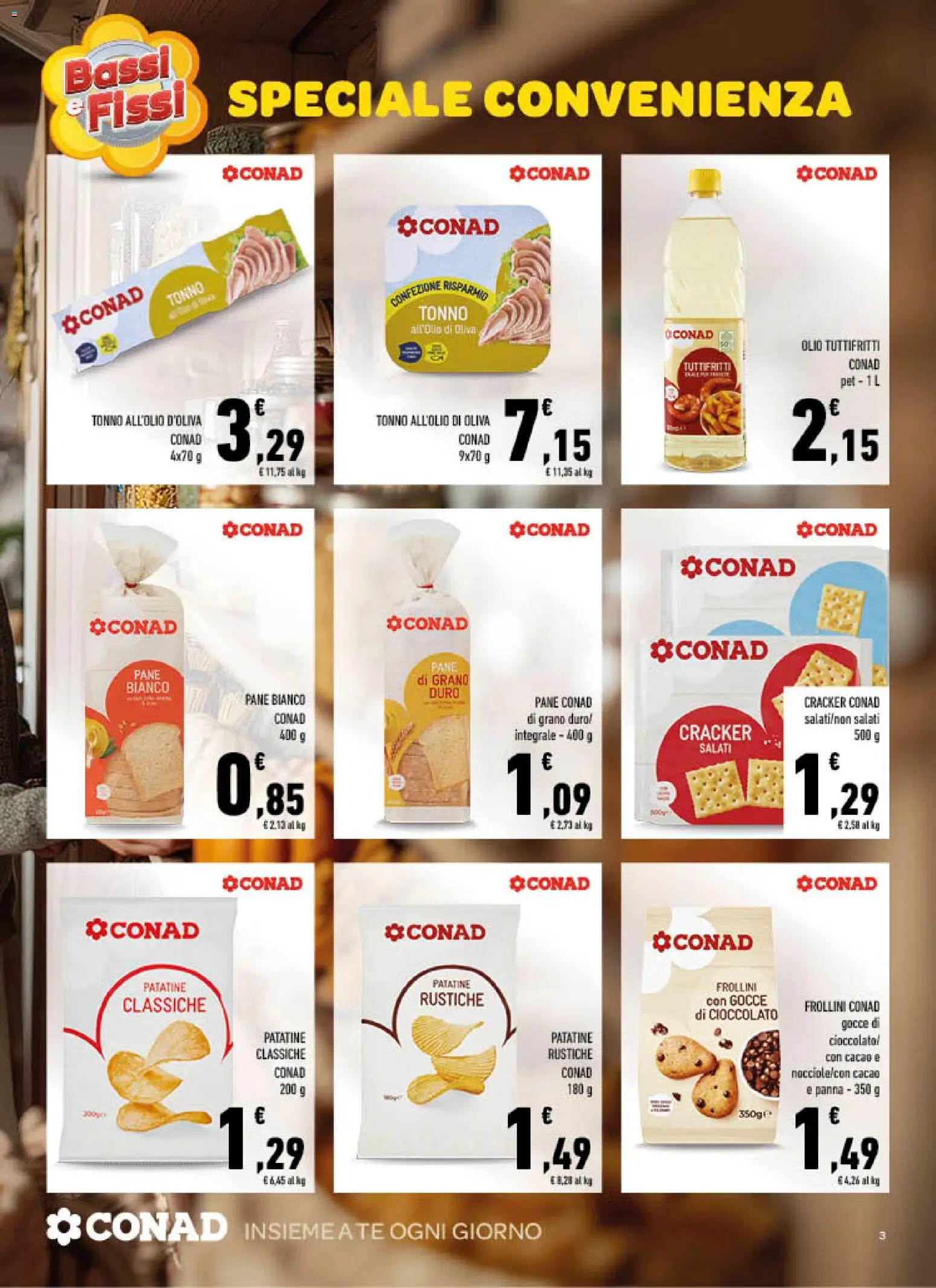 Volantino Spazio Conad del 10.11.2025 | Pagina: 3 | Prodotti: Pane, Cioccolato, Panna, Tonno
