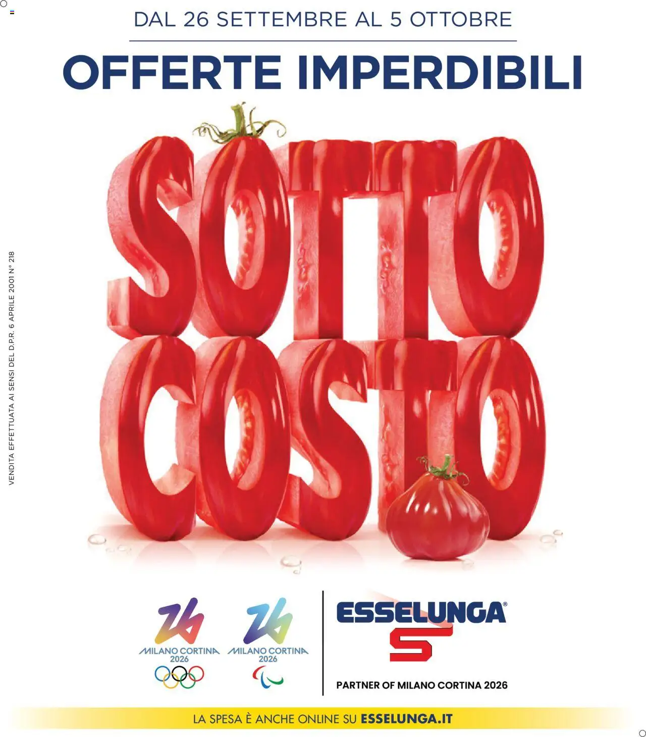 Volantino Esselunga S del 26.09.2025 | Pagina: 1