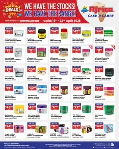 Africa Cash & Carry specials catalogue – valid from 16.04.2026 | Page: 3 | Products: Cream, Stock, Relaxer
