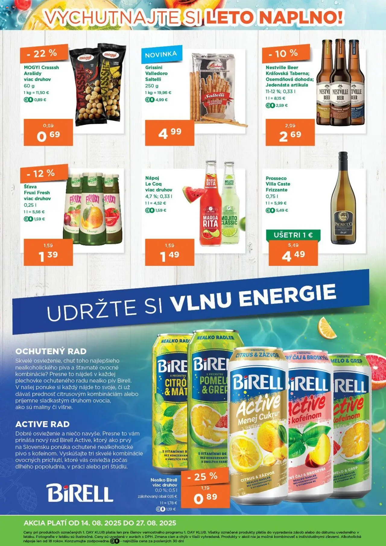 1day leták │ platný od 14.08.2025 | Strana: 4 | Produkty: Zázvor, Prosecco, Radler, Grep