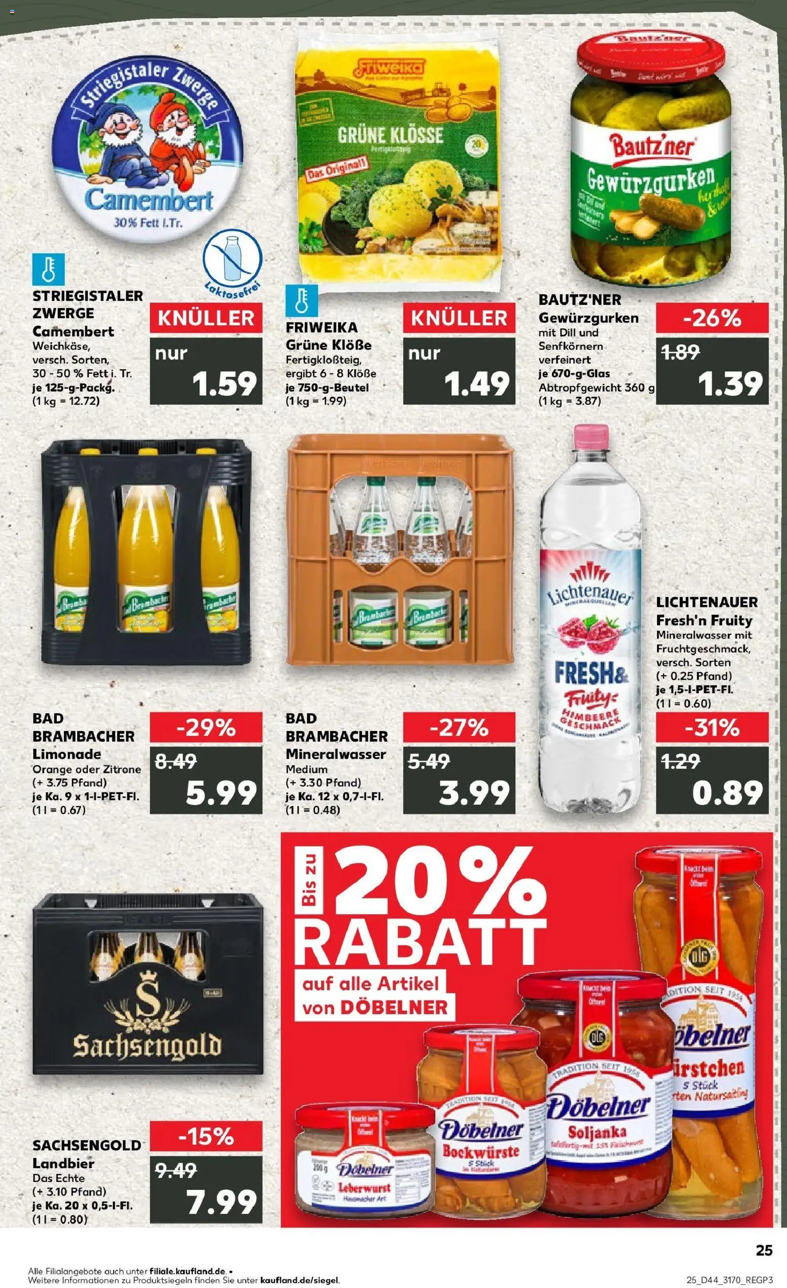 Kaufland prospekt Plauen	 – gültig ab 30.10.2025 | Seite: 25 | Produkte: Limonade, Mineralwasser, Zitrone, Dill