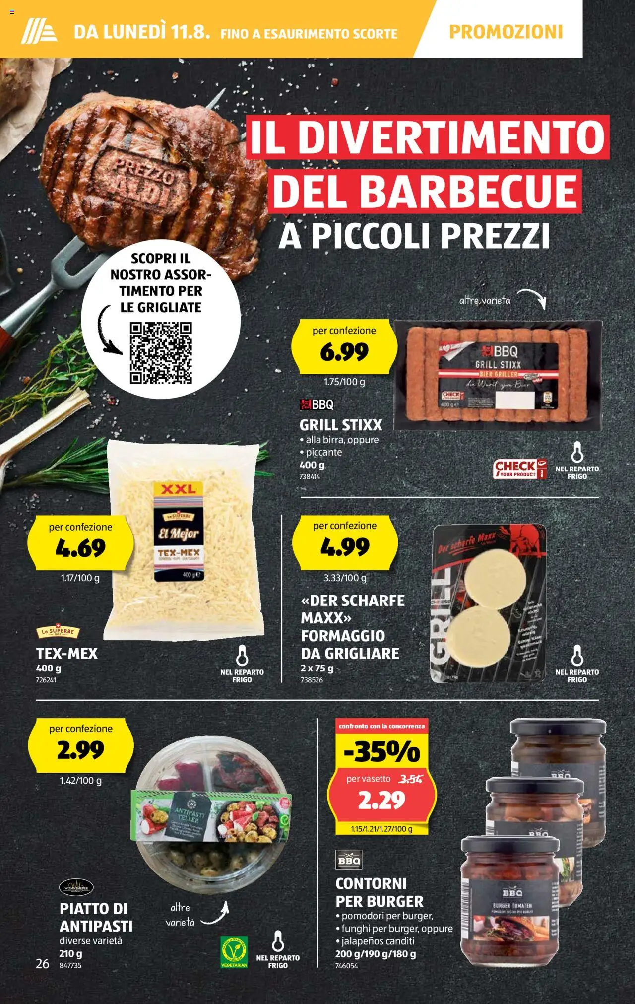 Aldi Volantino ab 07.08.2025 | Seite: 26 | Produkte: Burger, Tomaten, Griller, Grill