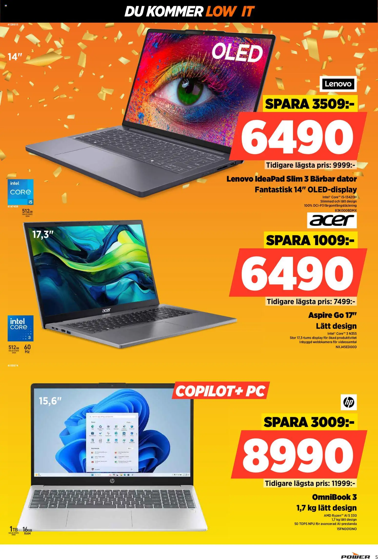 Power reklamblad aktuell från 16.02.2026 | Sida: 5 | Produkter: Tops, PC, Dator, Webbkamera