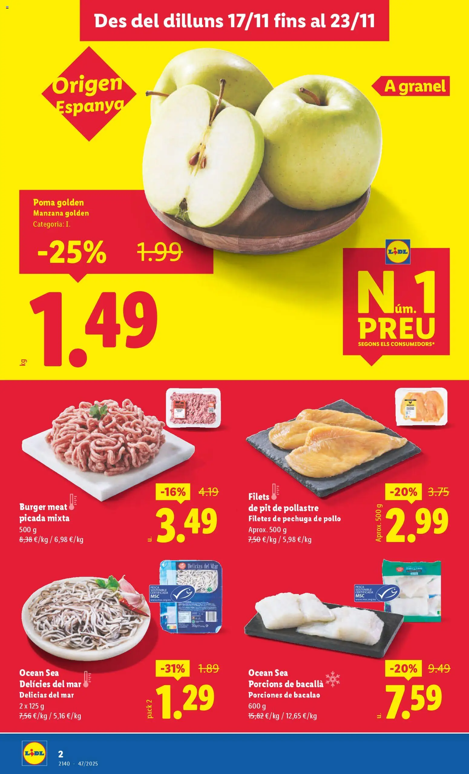 Lidl - L'Hospitalet de Llobregat │ válido desde el 17.11.2025 | Página: 2 | Productos: Δισκέτα, Manzana, Apple