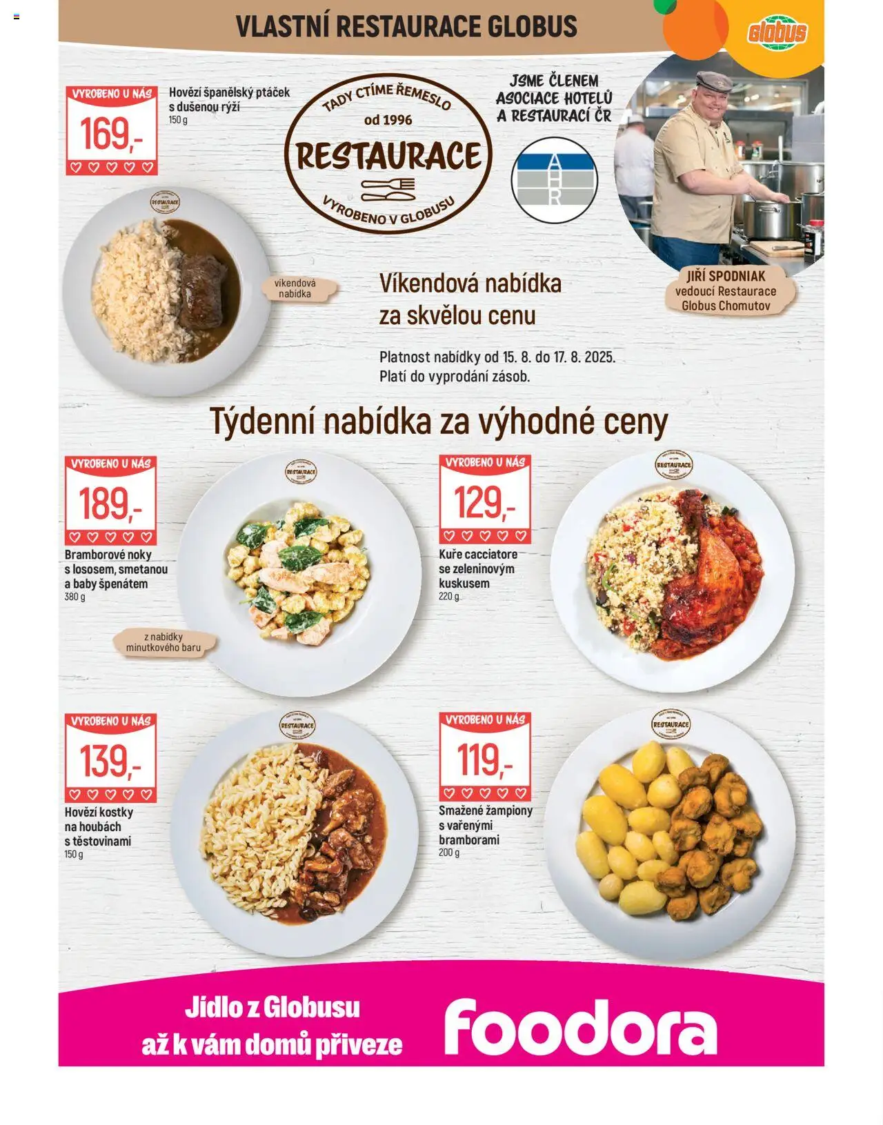 Globus leták - Chomutov od 13.08.2025 | Strana: 8 | Produkty: Hovězí, Globus, Kostky, Kuře