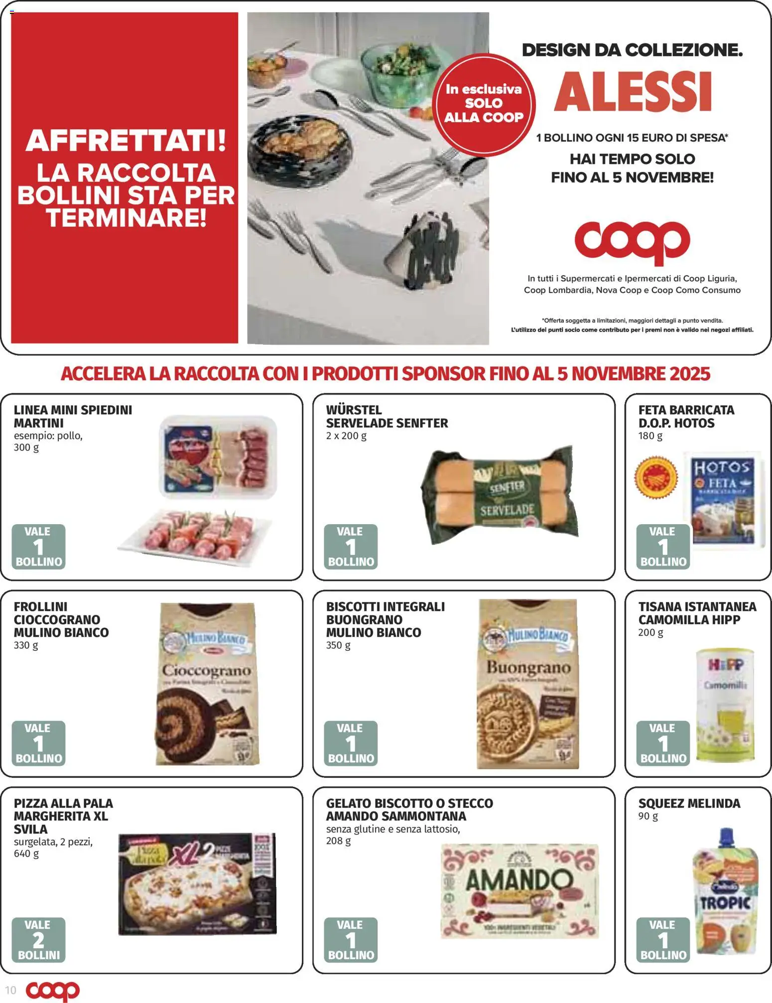 Volantino COOP del 30.10.2025 | Pagina: 10 | Prodotti: Pizza, Biscotti, Gelato, Frollini