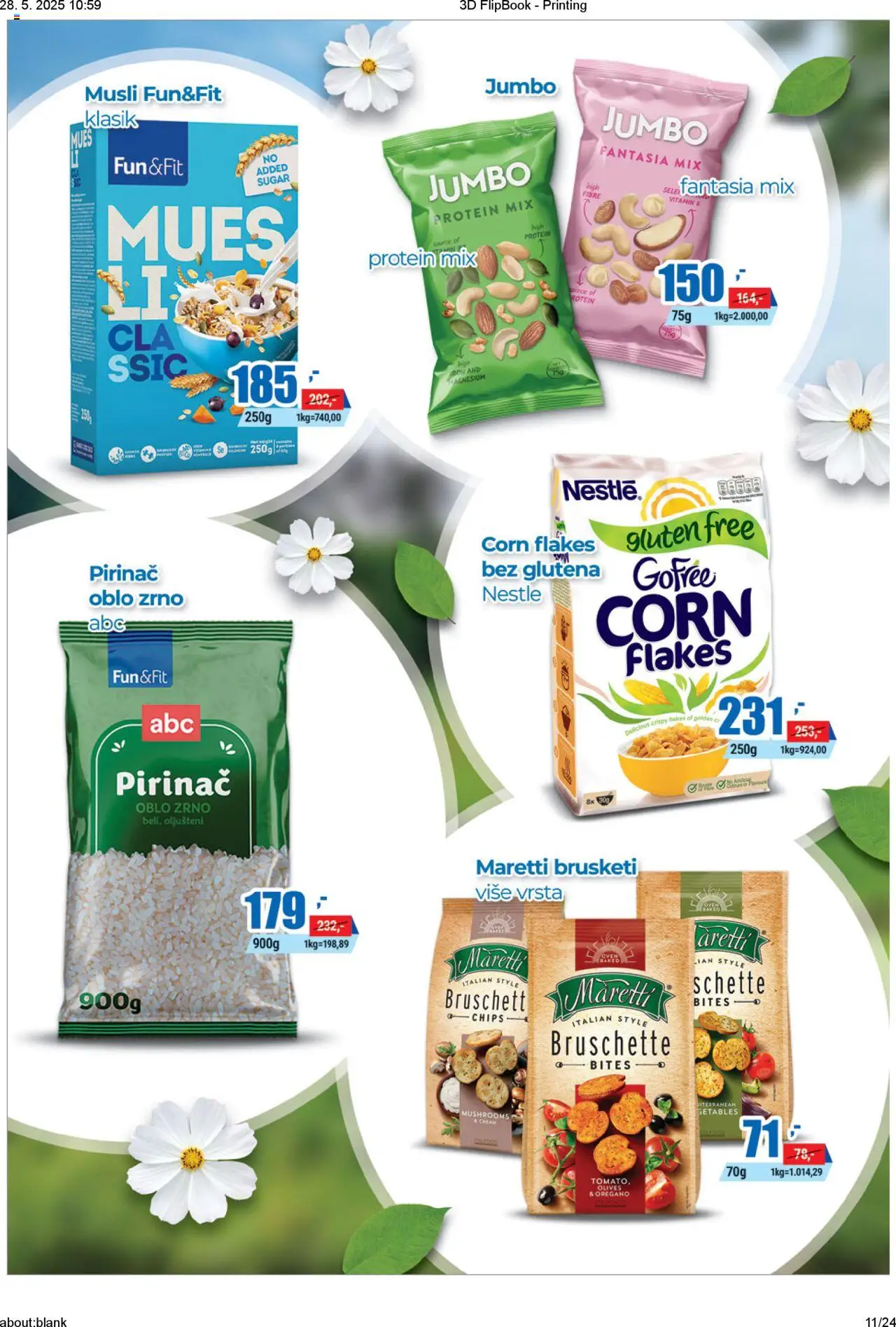 Trnava Promet katalog - važi od 22.05.2025 | Strana: 11 | Proizvode: Protein, Brusketi, Musli, Pirinač