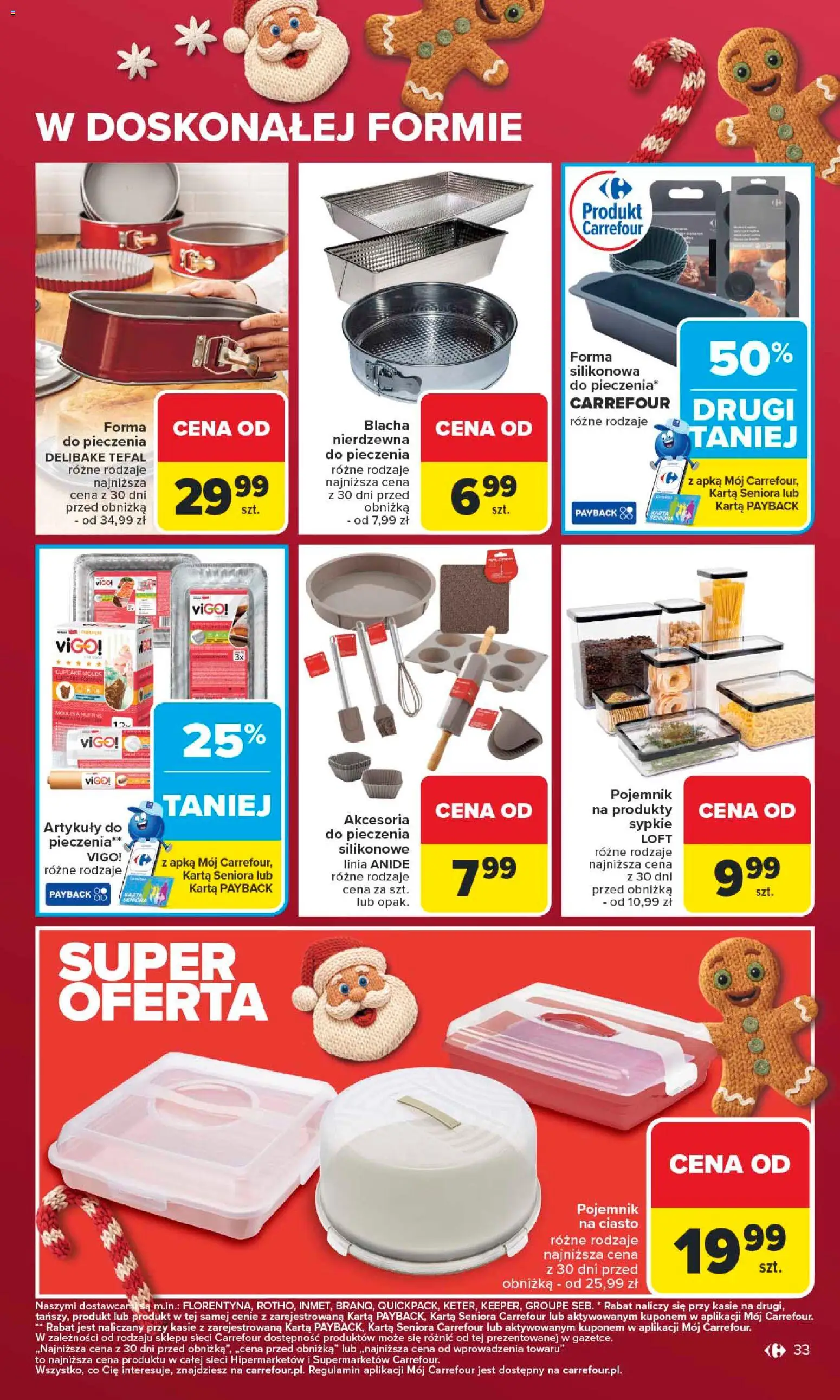 Carrefour Black Friday od 24.11.2025 | Strona: 33 | Produkty: Karta, Pojemnik na ciasto, Ciasto, Tefal