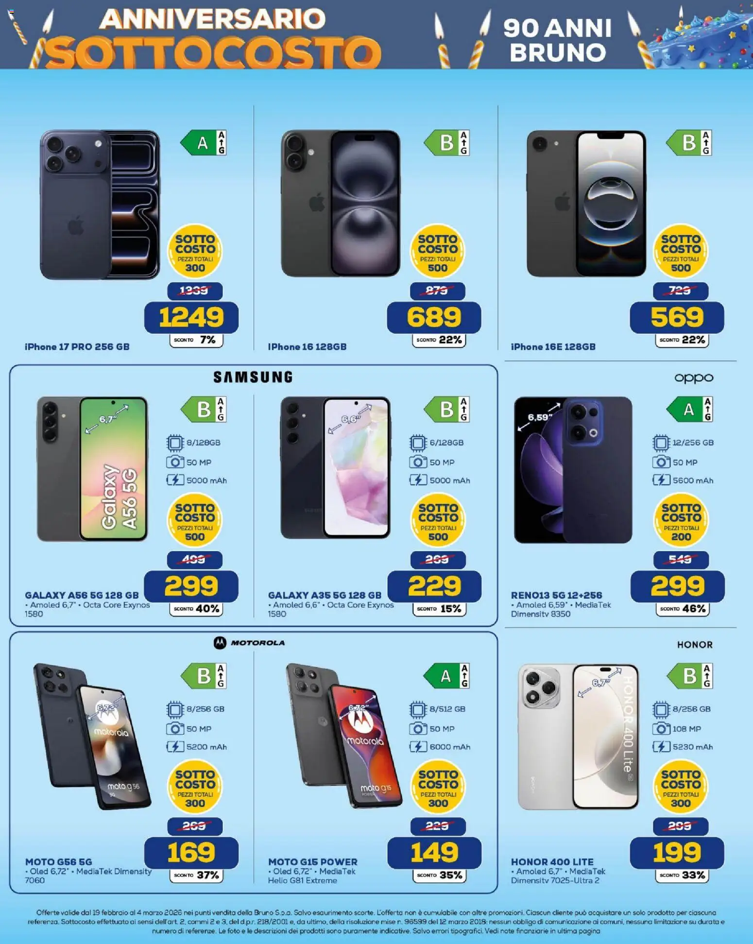 Volantino BRUNO del 19.02.2026 | Pagina: 3 | Prodotti: Iphone, Samsung