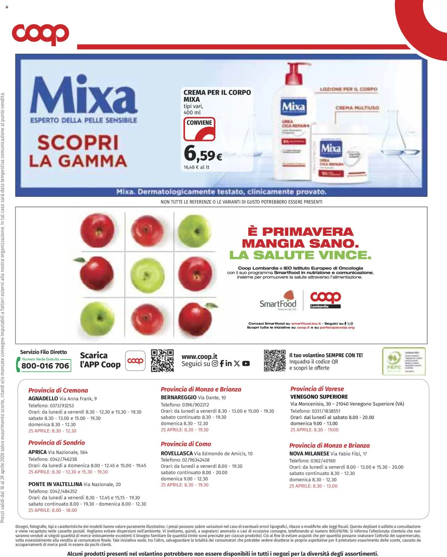 Volantino COOP del 16.04.2026 | Pagina: 18 | Prodotti: Crema, Tè, Data, Telefono