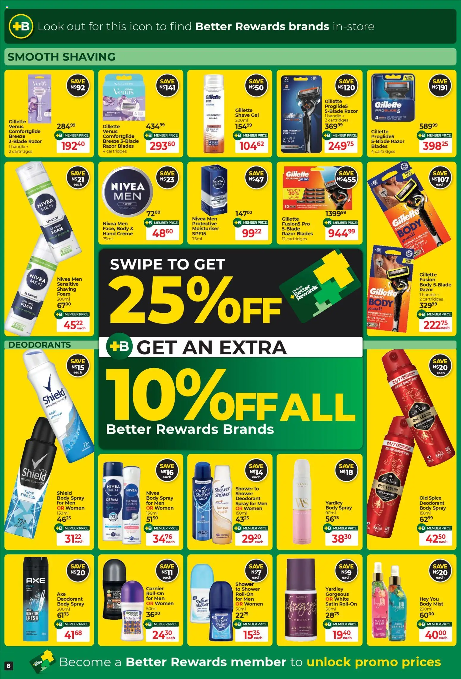 New Dis-Chem catalogue – valid from 24.11.2025 | Page: 8 | Products: Shower, Body spray, Perfume, Foam