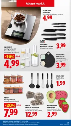 Lidl-mainoslehti voimassa 01.04.2026 alkaen | Sivu: 25 | Tuotteet: Keittiövaaka, Pampers, Karahvi