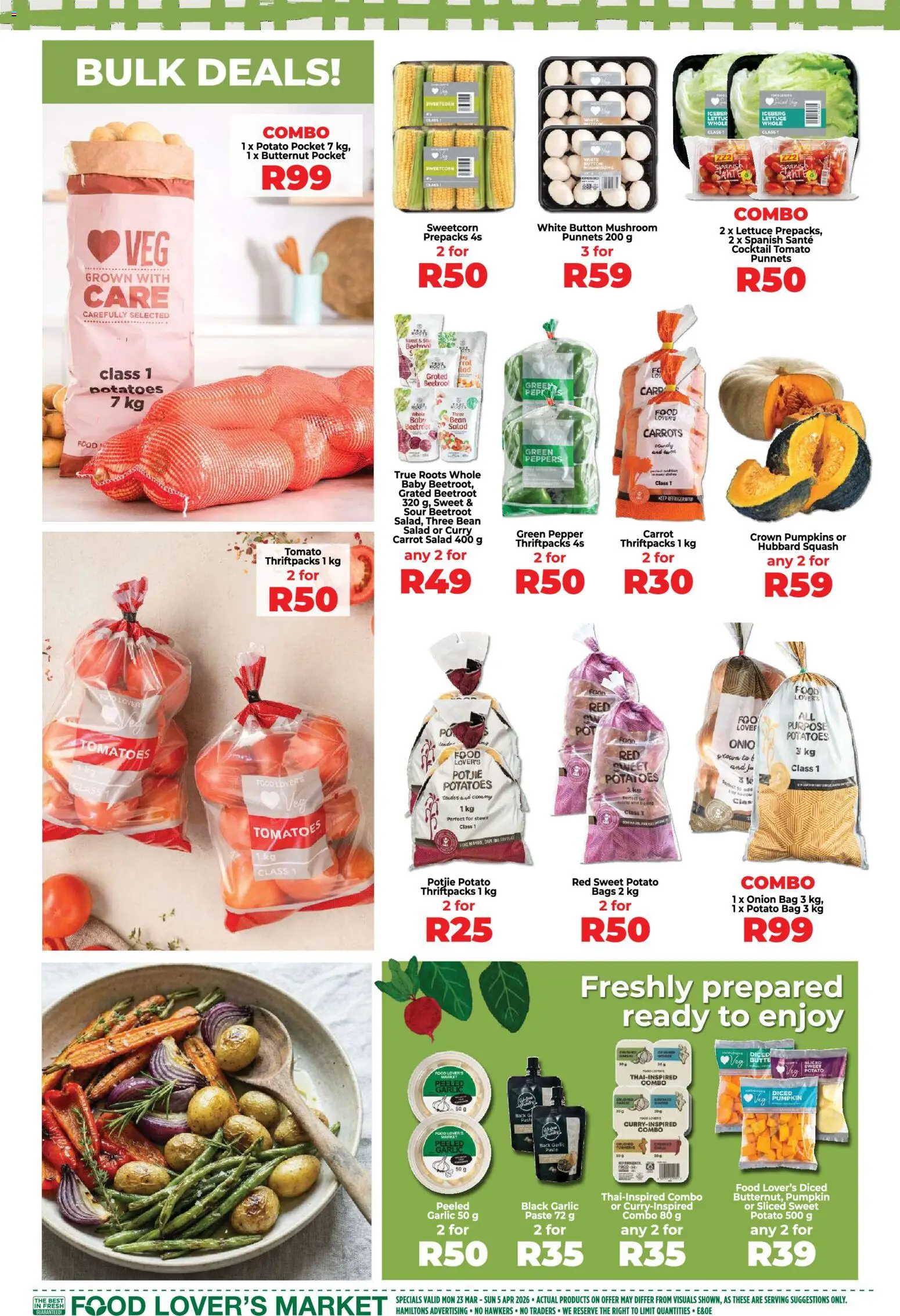 New Food Lover's Market catalogue – valid from 23.03.2026 | Page: 2 | Products: Corn, Tomatoes, Pepper, Pumpkins