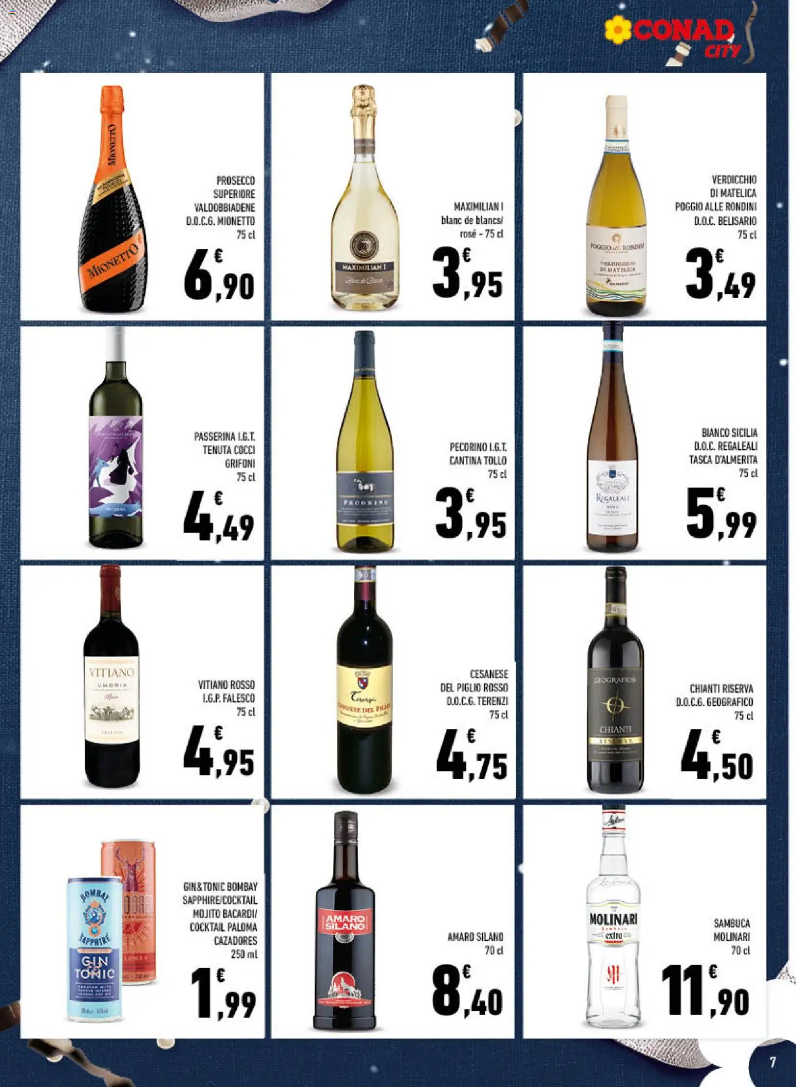 Volantino Conad del 27.12.2025 | Pagina: 7 | Prodotti: Gin, Prosecco, Pecorino, Amaro